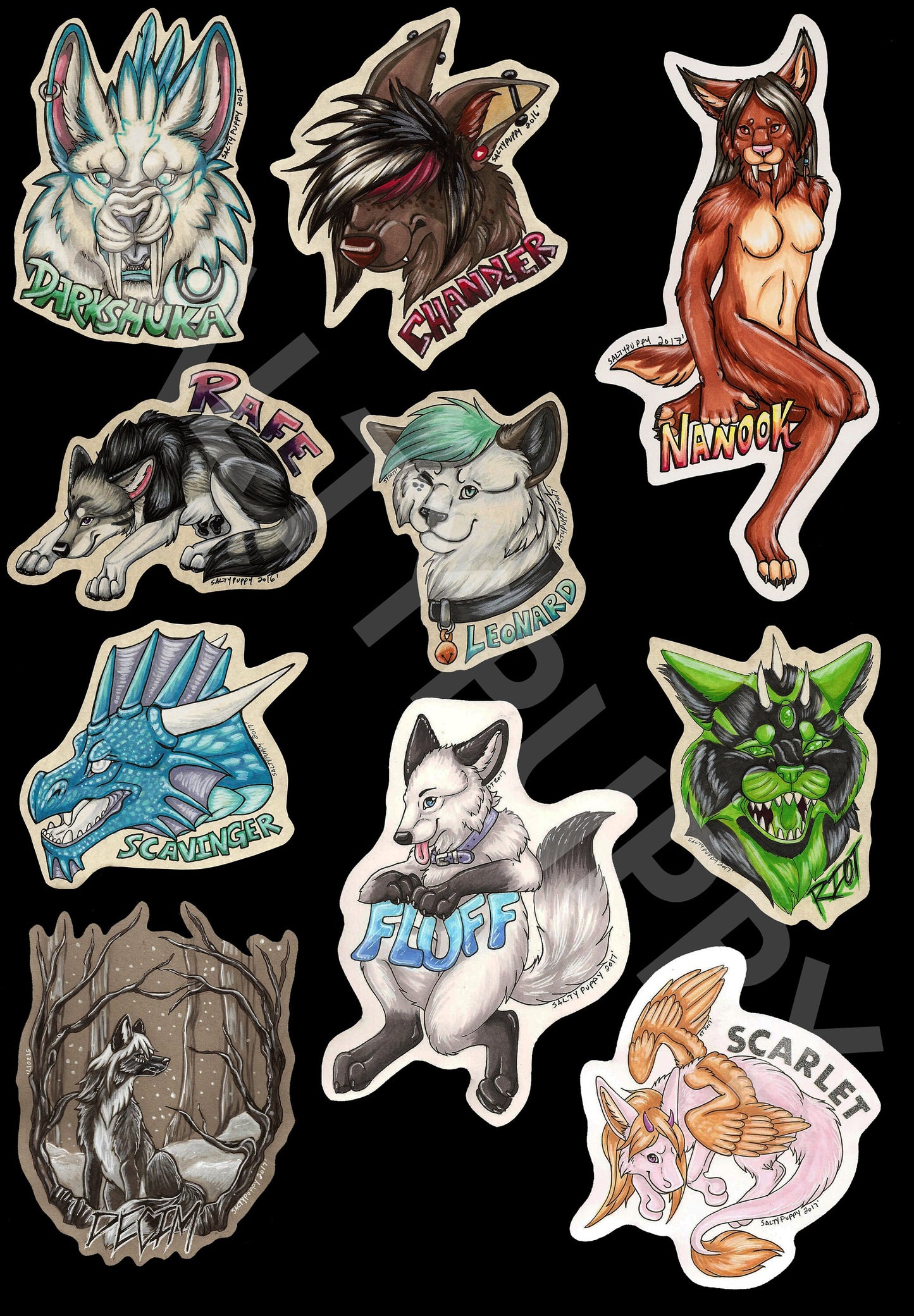 Custom Fursuit Character Badge or Artwork! Laminated and ready to wear!