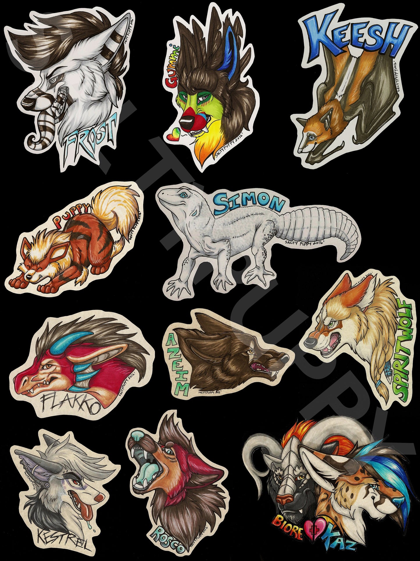 Custom Fursuit Character Badge or Artwork! Laminated and ready to wear!
