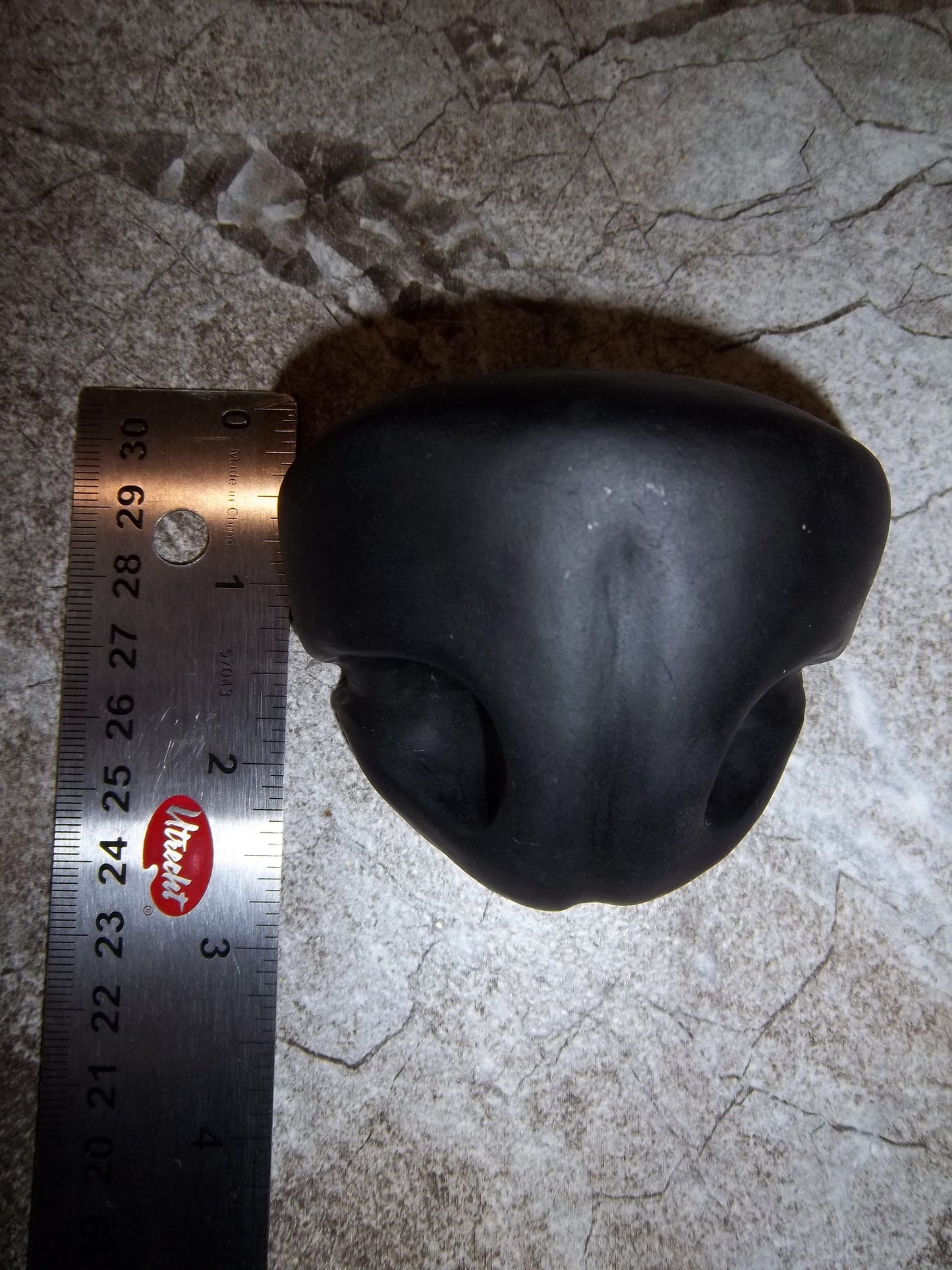 Resin Toony Canine Nose PREMADE READY to SHIP! - Black / White Mix Fursuit Head Part Hand Cast Hollow K9 Large Prop Cosplay Halloween