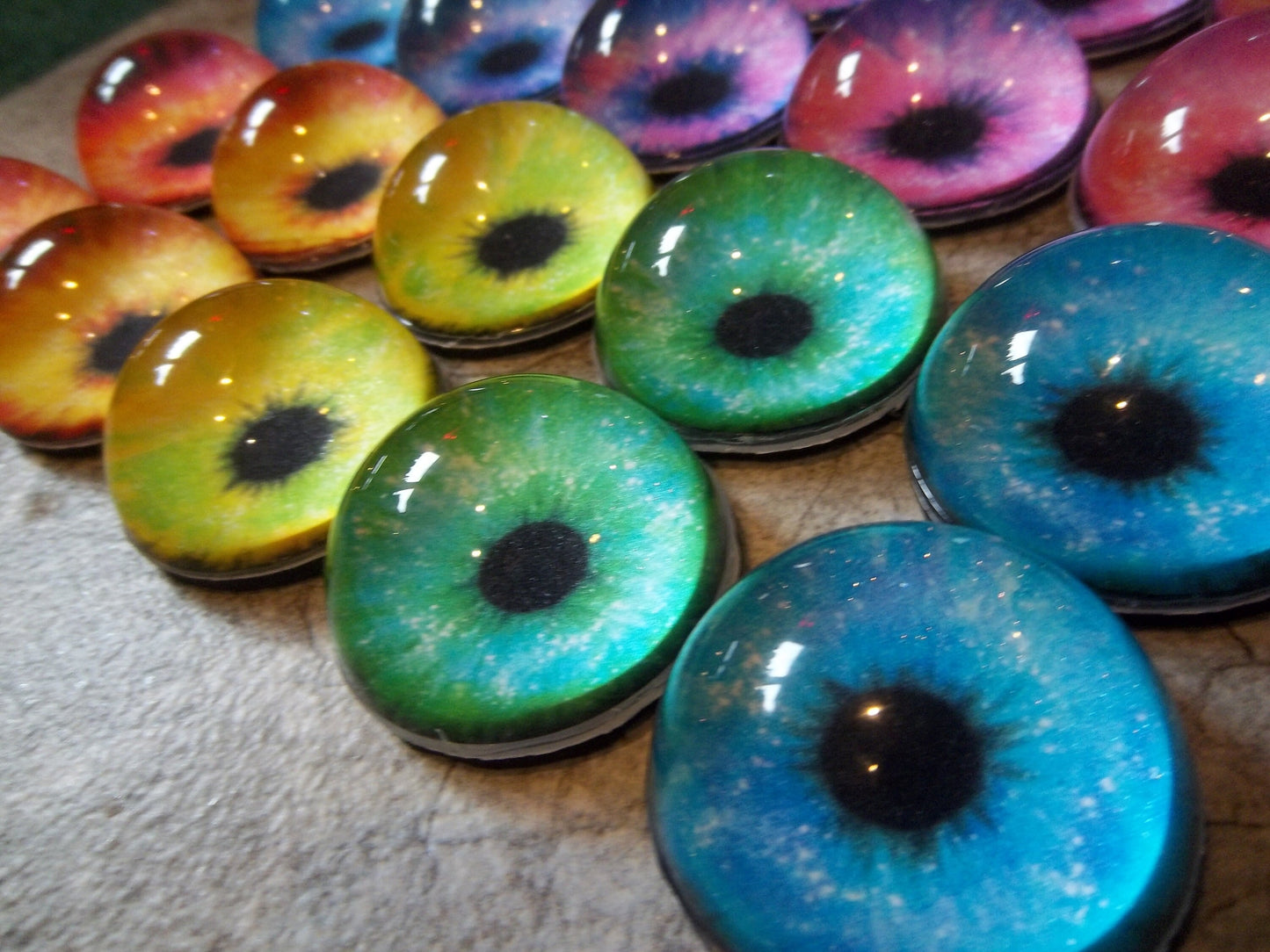 PREMADE - Costume / Fursuit Eyes - Custom - 1.5" - Acrylic 3-D Follow Me Affect Eyes - Can make any design! - Galaxy Round