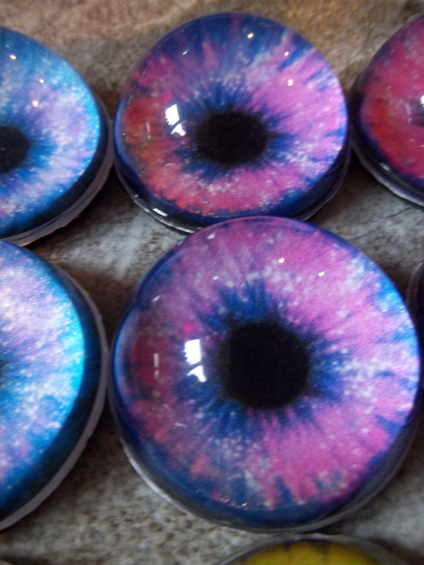 PREMADE - Costume / Fursuit Eyes - Custom - 1.5" - Acrylic 3-D Follow Me Affect Eyes - Can make any design! - Galaxy Round