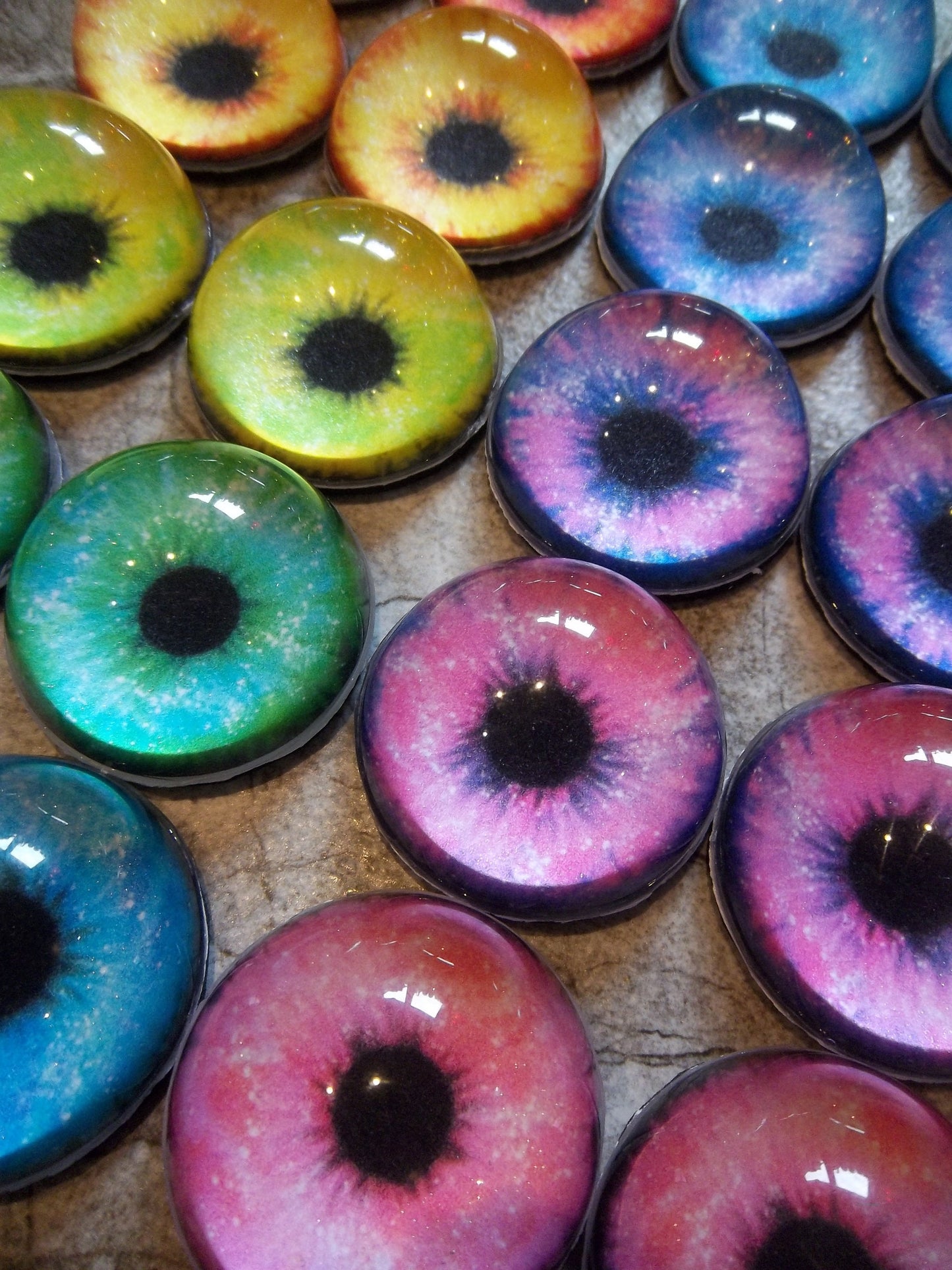 PREMADE - Costume / Fursuit Eyes - Custom - 1.5" - Acrylic 3-D Follow Me Affect Eyes - Can make any design! - Galaxy Round