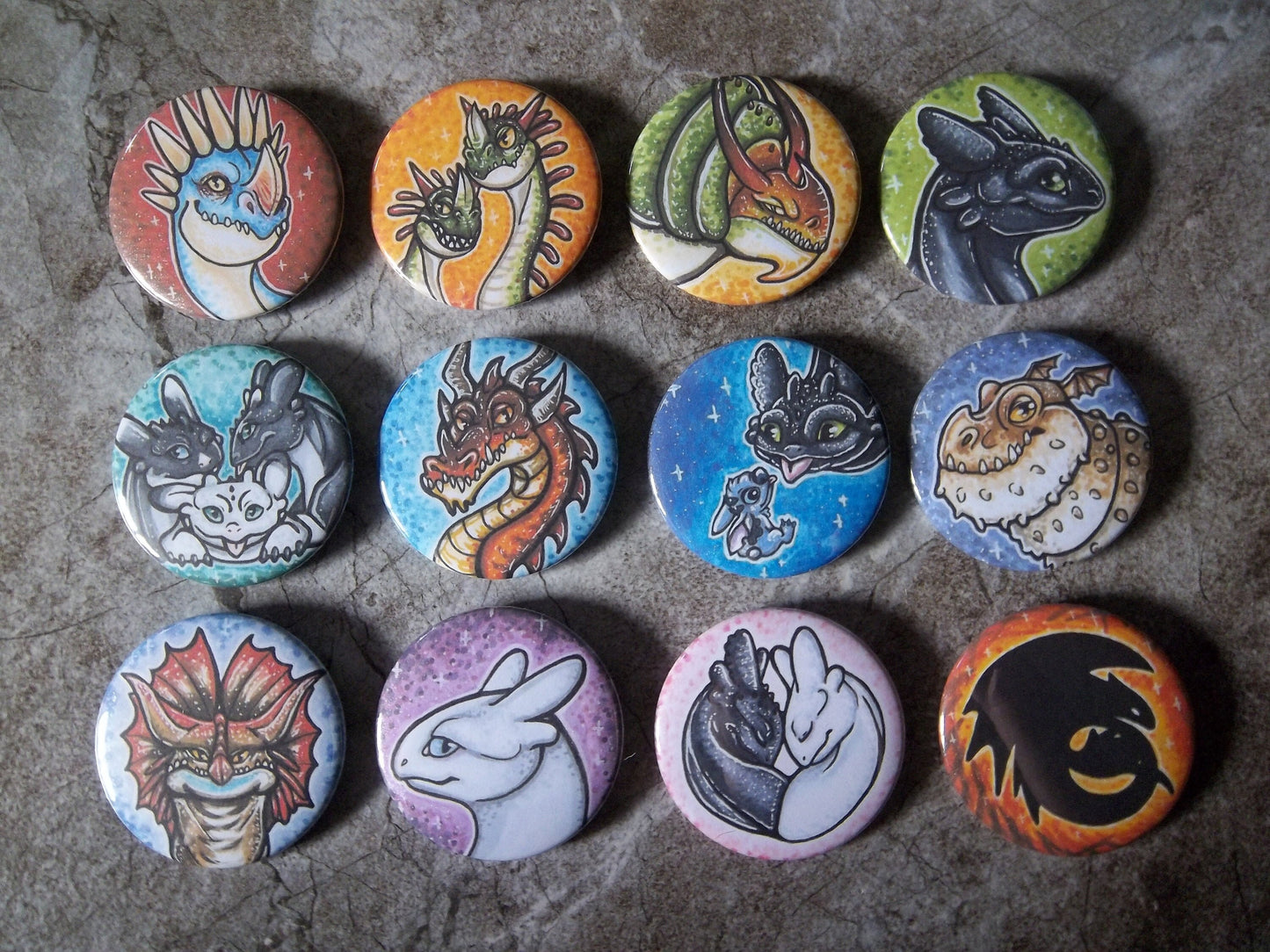 How To Train Your Dragon 2.25" Metal Pin Back Buttons