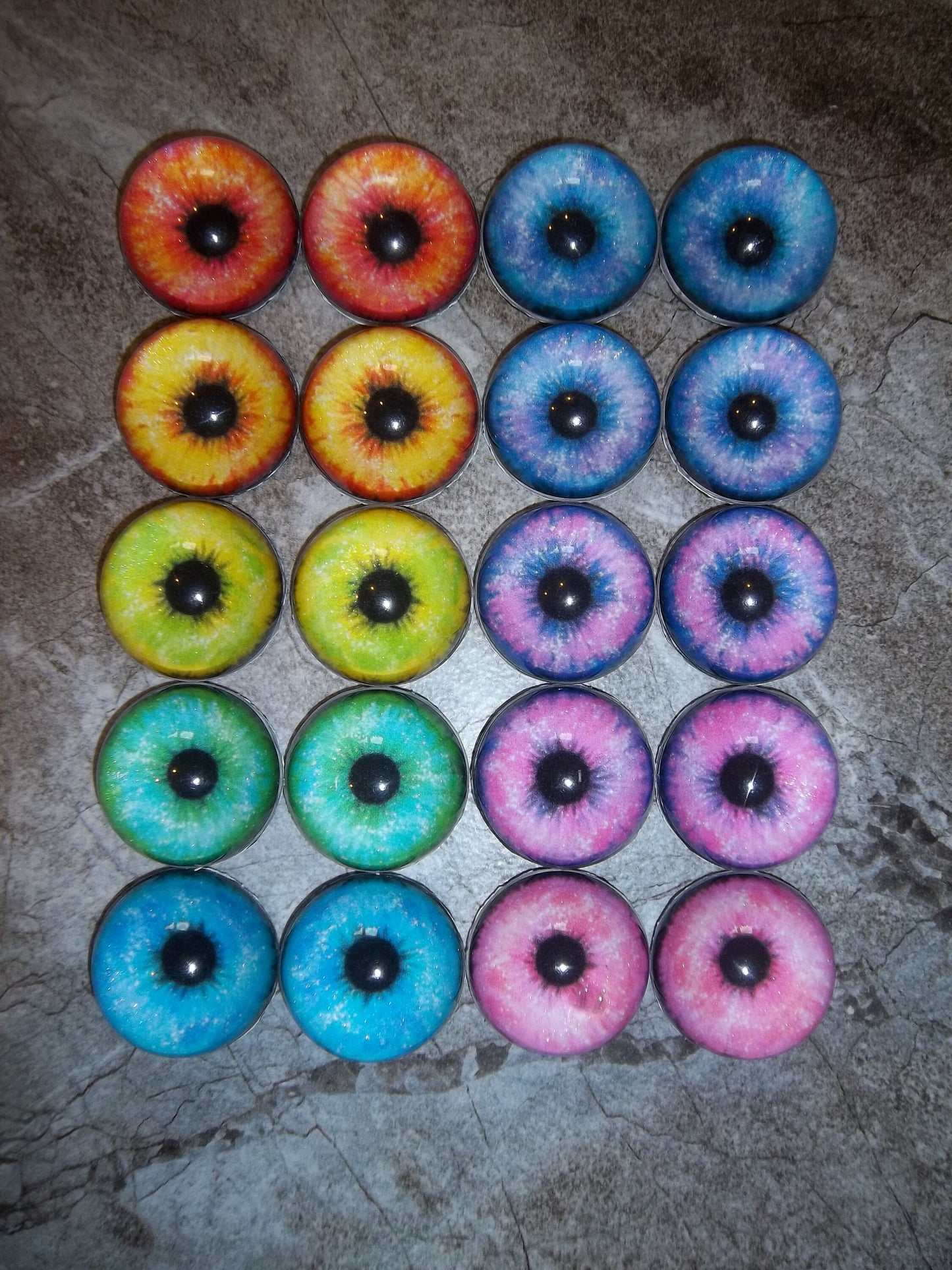 PREMADE - Costume / Fursuit Eyes - Custom - 1.5" - Acrylic 3-D Follow Me Affect Eyes - Can make any design! - Galaxy Round