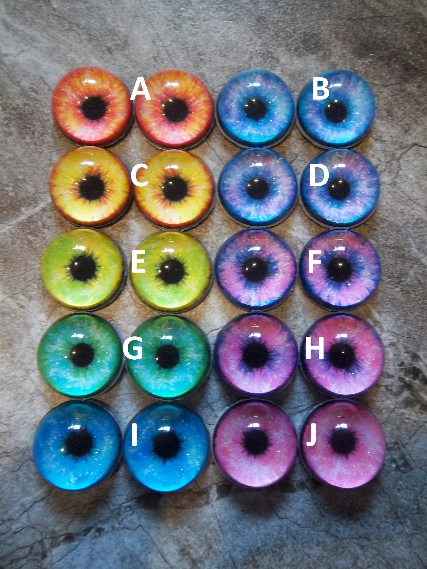 PREMADE - Costume / Fursuit Eyes - Custom - 1.5" - Acrylic 3-D Follow Me Affect Eyes - Can make any design! - Galaxy Round