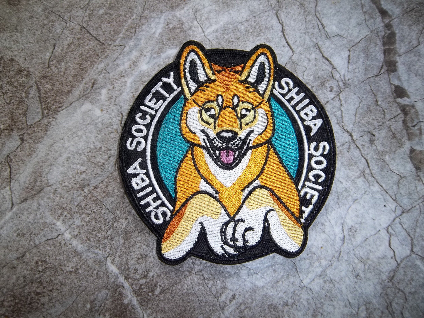 Shiba Society Original Artwork Embroidered 4"x4" Patch Dog Lover Inu Fan Raw, , Burnt and Toasty !