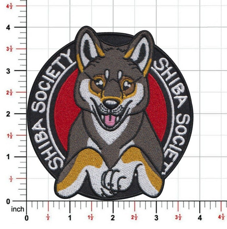 Shiba Society Original Artwork Embroidered 4"x4" Patch Dog Lover Inu Fan Raw, , Burnt and Toasty !
