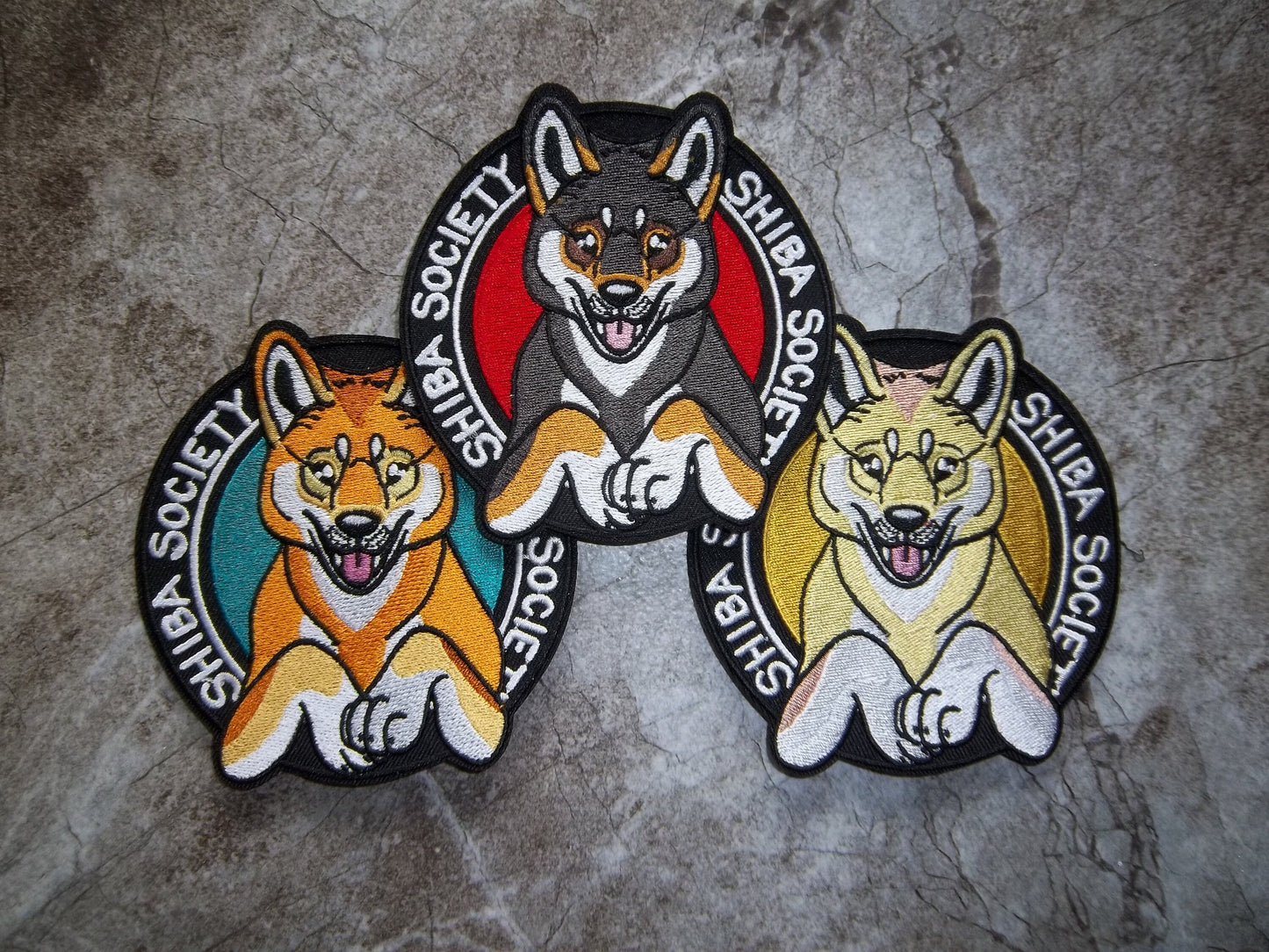 Shiba Society Original Artwork Embroidered 4"x4" Patch Dog Lover Inu Fan Raw, , Burnt and Toasty !