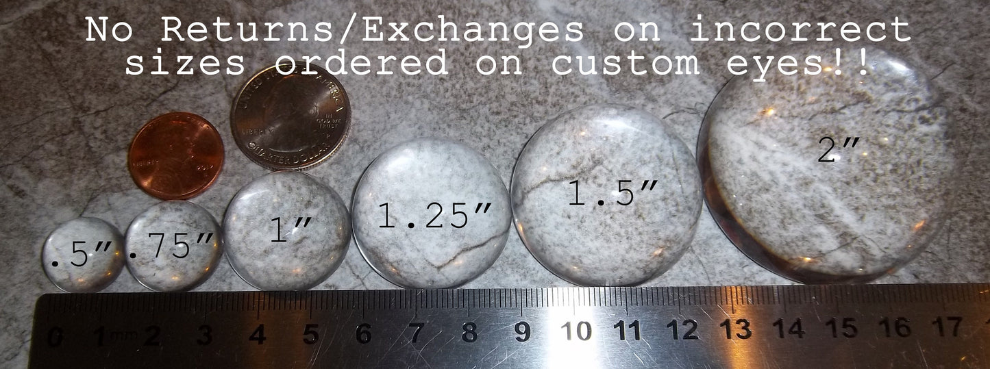 Custom Fursuit Eyes - .75" - 2" - Please send References in Messages :)