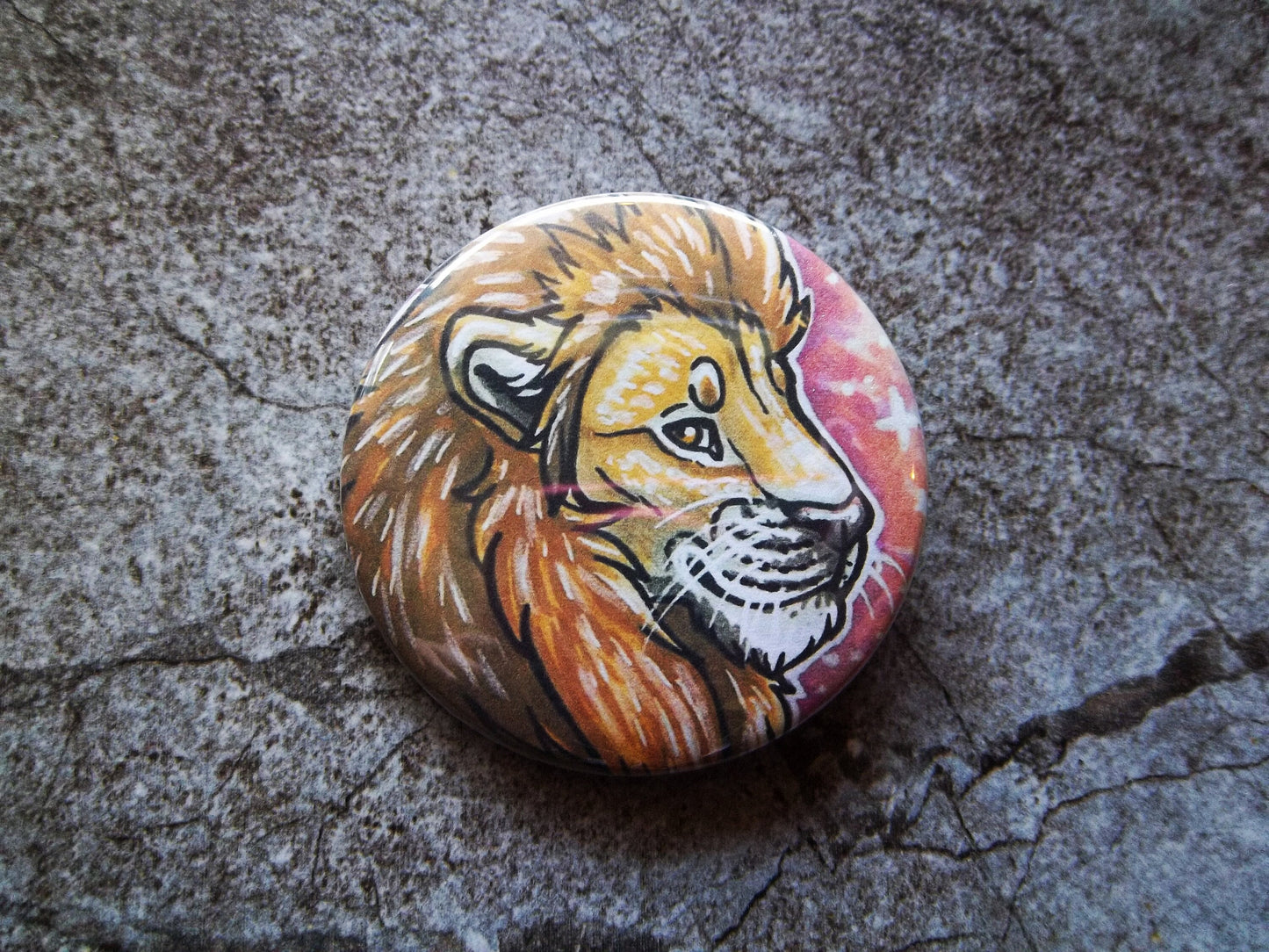 Galaxy Animal Furry Button, 2.25" Metal Pin Back