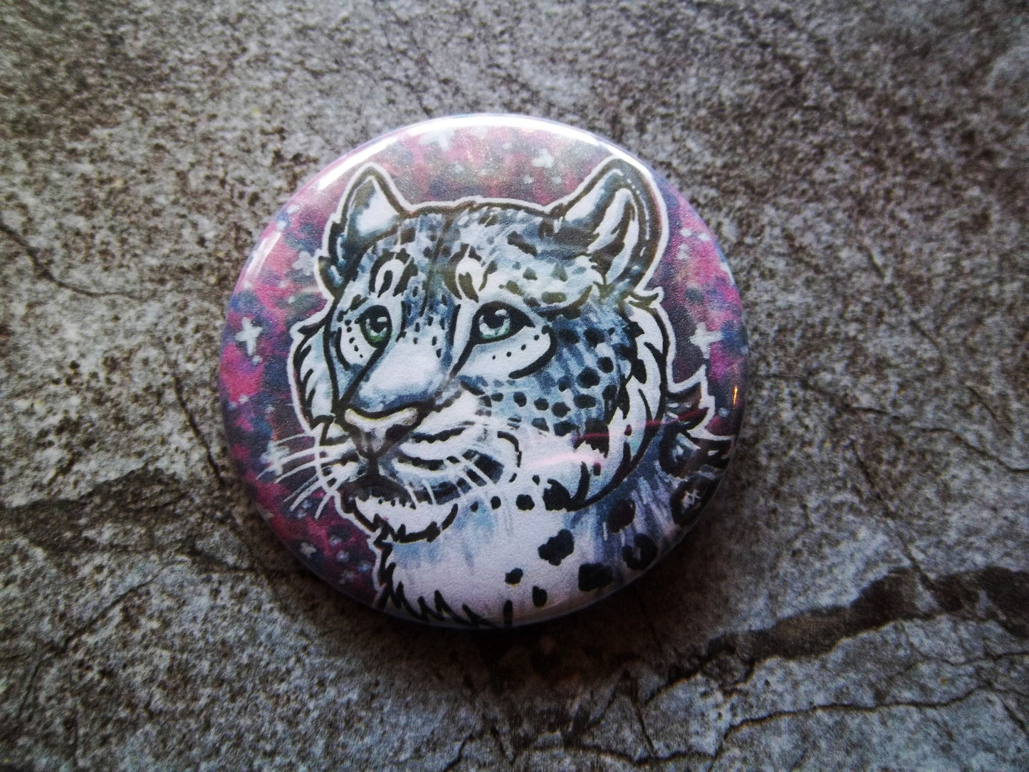 Galaxy Animal Furry Button, 2.25" Metal Pin Back