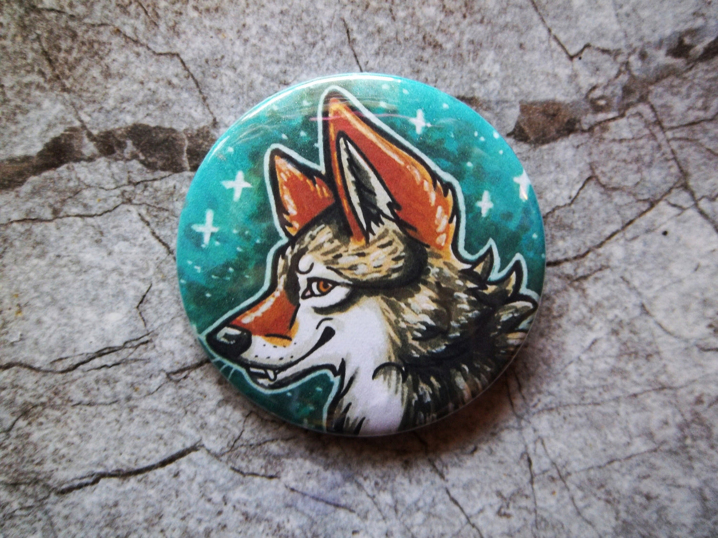 Galaxy Animal Furry Button, 2.25" Metal Pin Back