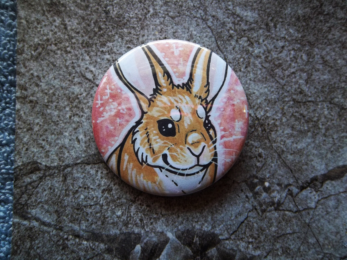 Galaxy Animal Furry Button, 2.25" Metal Pin Back