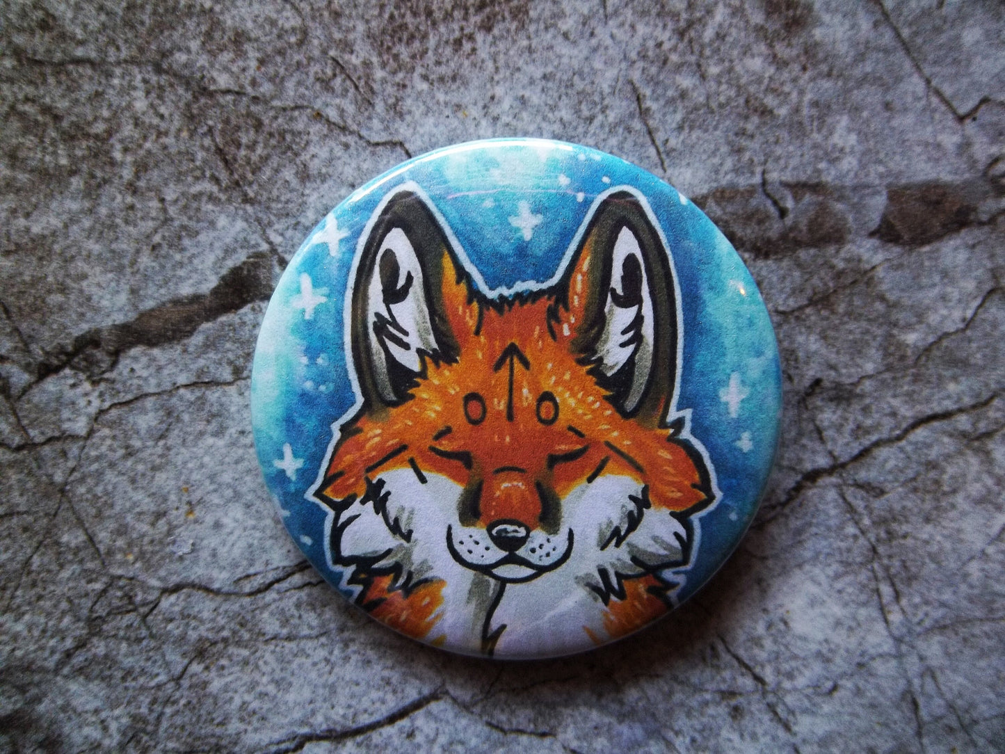 Galaxy Animal Furry Button, 2.25" Metal Pin Back
