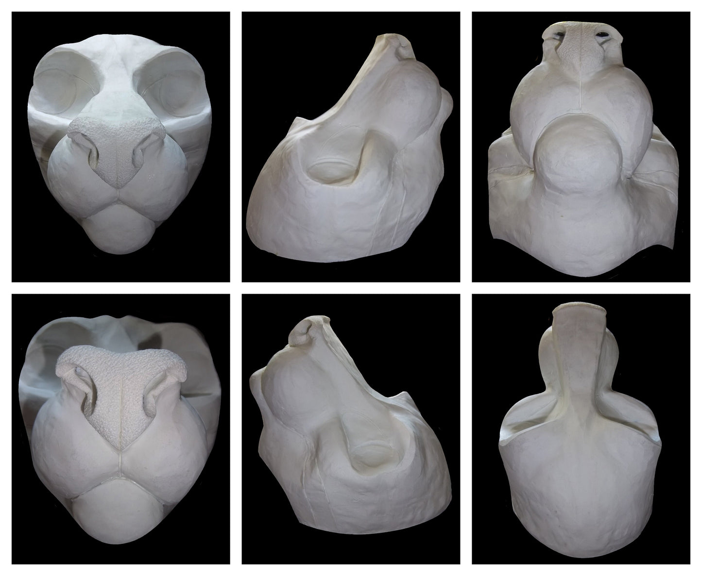 Semi Realistic Feline Mask Blanks (Jawset available), Fursuit Head Base Costume Mask Larp Fest