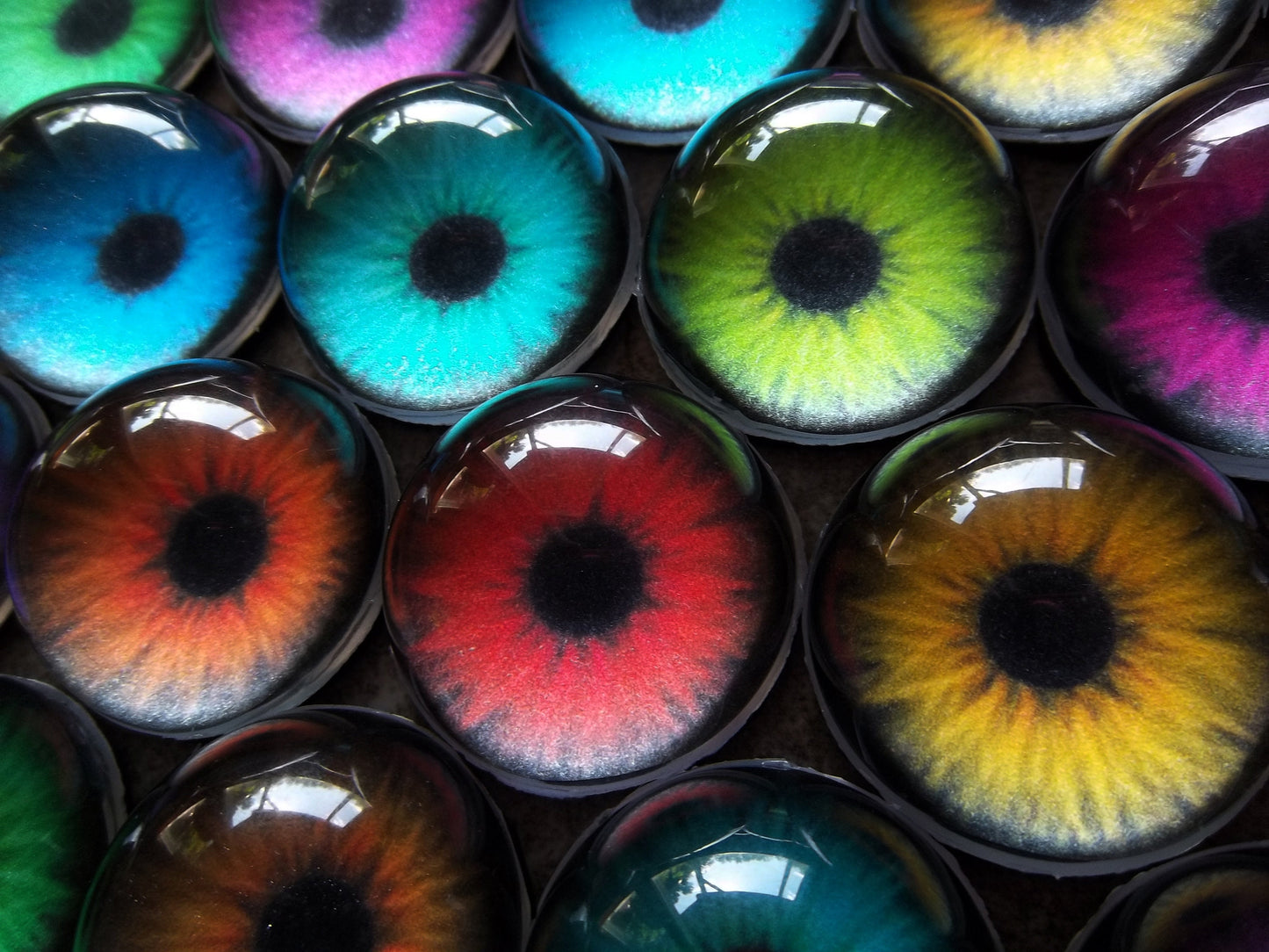 PREMADE - Costume / Fursuit Eyes - Custom - 1" - 1.5" Neon Acrylic 3-D Follow Me Affect Eyes - V2 Neon