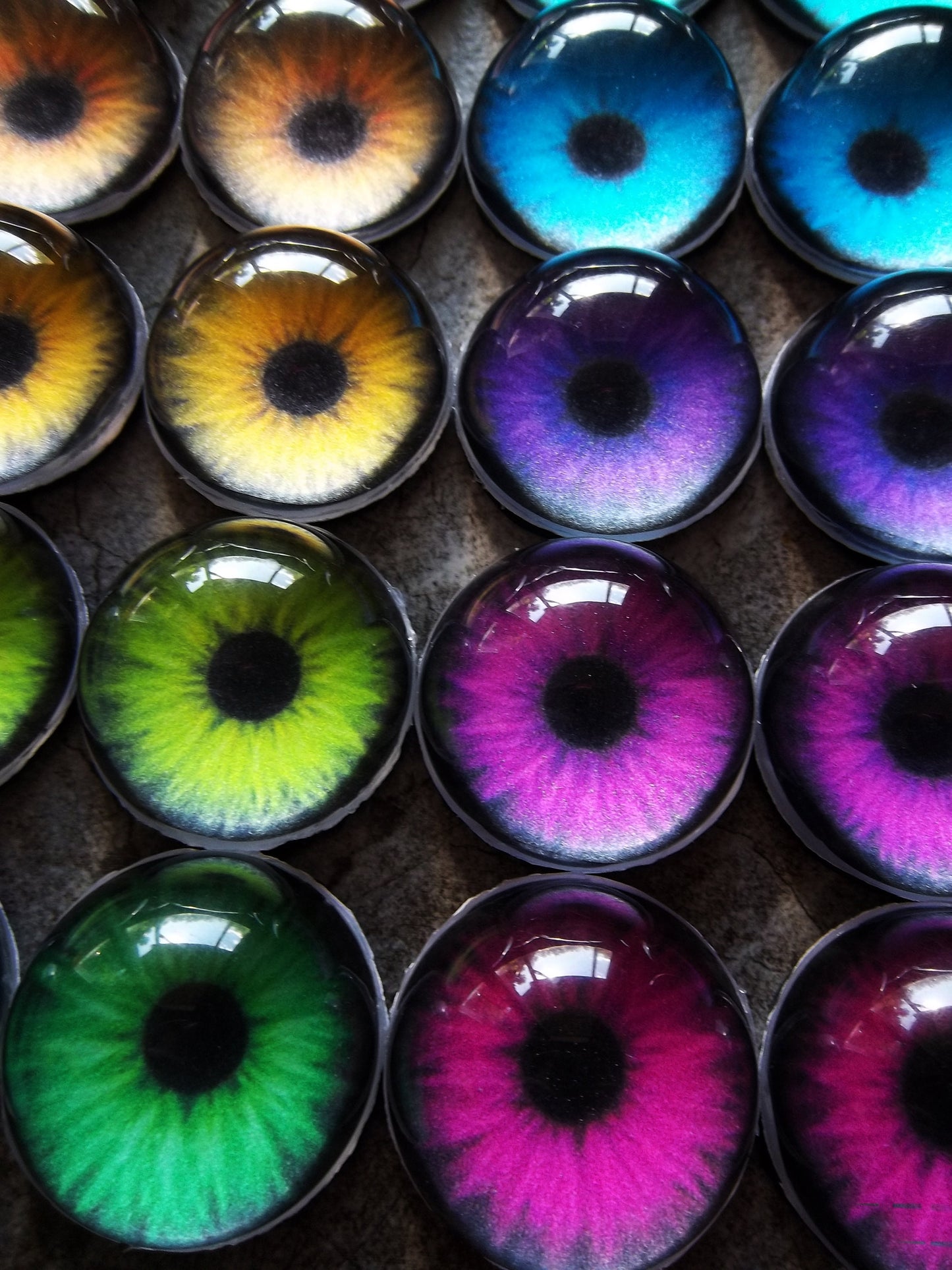 PREMADE - Costume / Fursuit Eyes - Custom - 1" - 1.5" Neon Acrylic 3-D Follow Me Affect Eyes - V2 Neon
