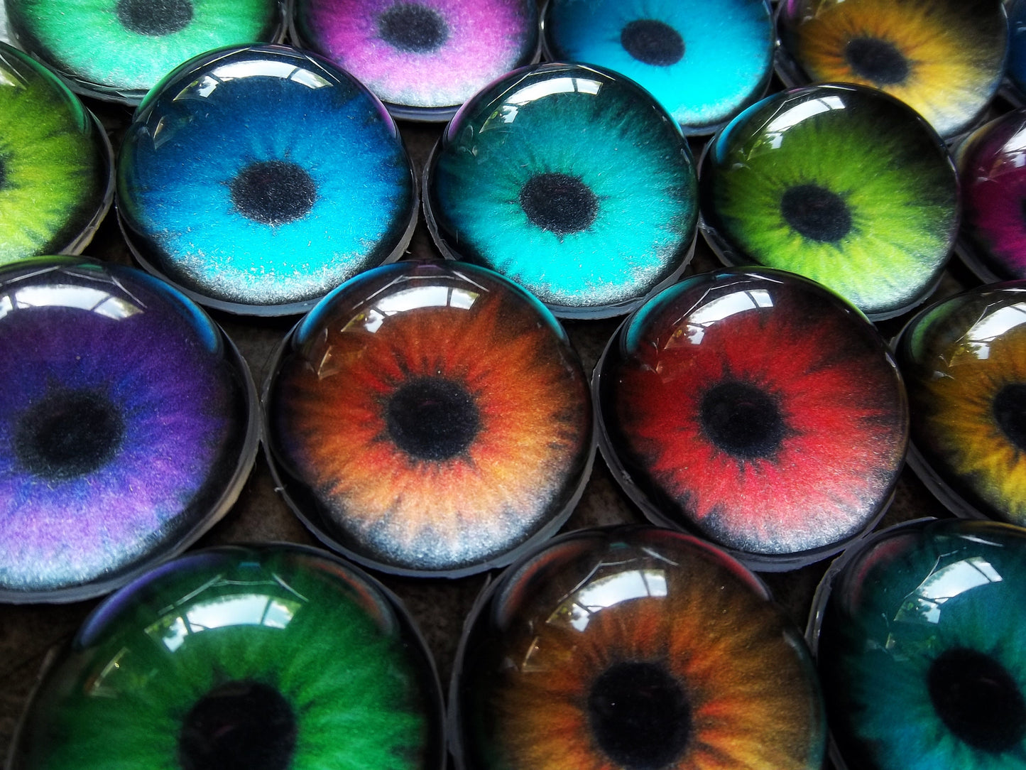 PREMADE - Costume / Fursuit Eyes - Custom - 1" - 1.5" Neon Acrylic 3-D Follow Me Affect Eyes - V2 Neon
