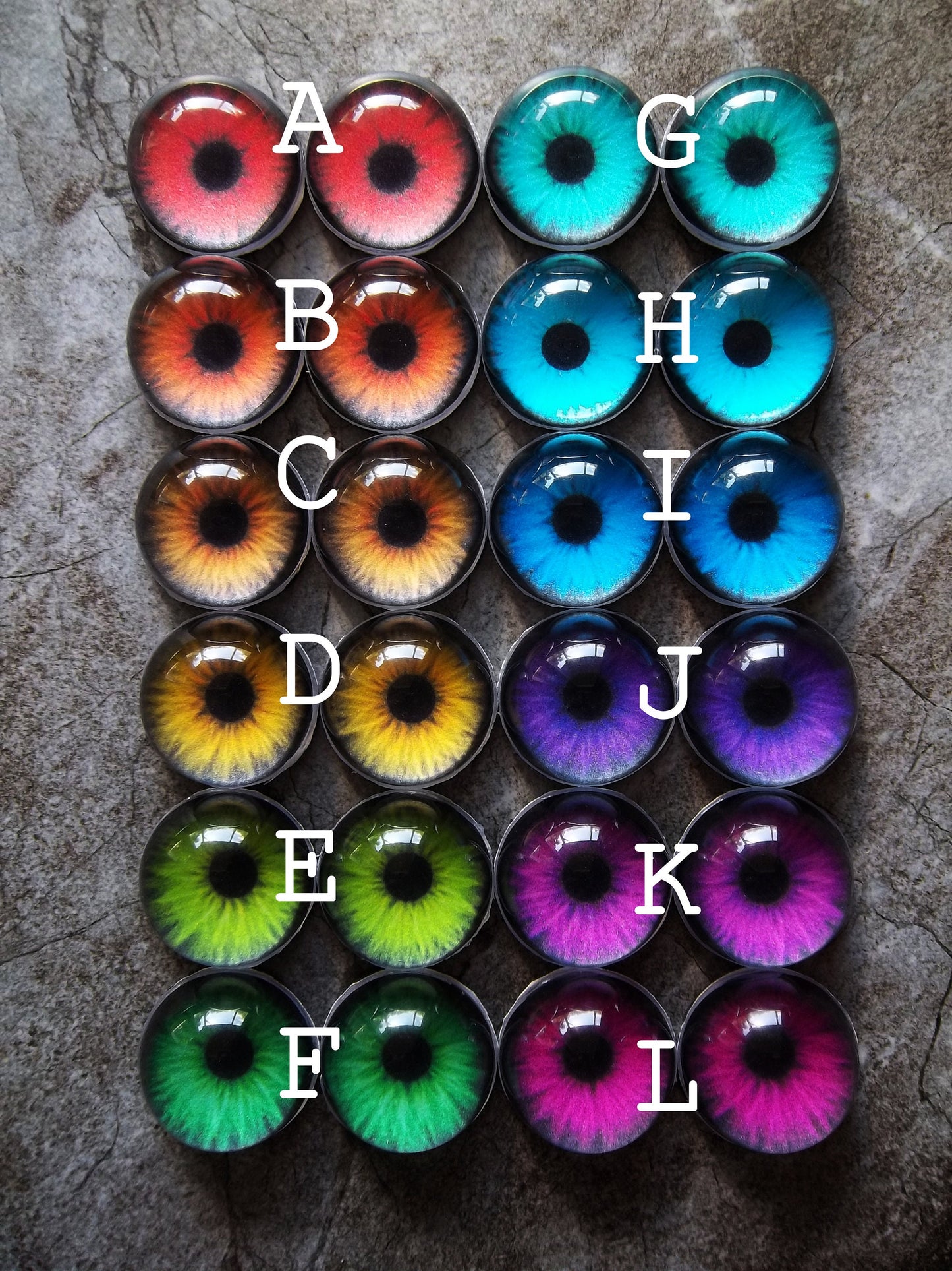 PREMADE - Costume / Fursuit Eyes - Custom - 1" - 1.5" Neon Acrylic 3-D Follow Me Affect Eyes - V2 Neon