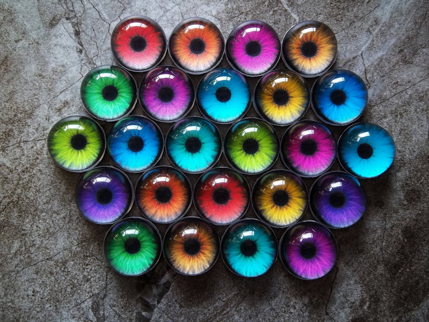 PREMADE - Costume / Fursuit Eyes - Custom - 1" - 1.5" Neon Acrylic 3-D Follow Me Affect Eyes - V2 Neon