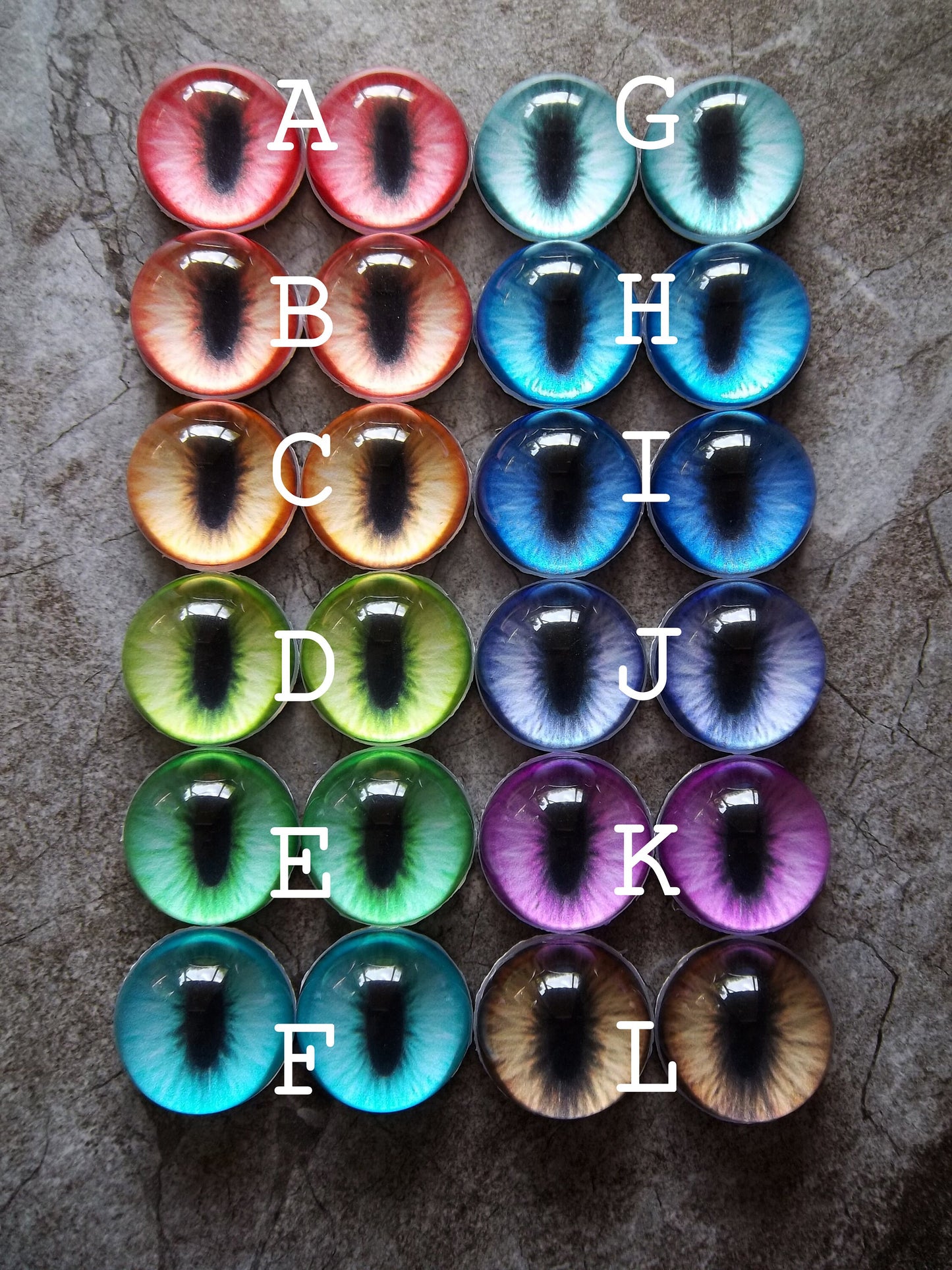 Costume / Fursuit Eyes - Custom Slit - .75" - 2" - Acrylic 3-D Follow Me Affect Eyes