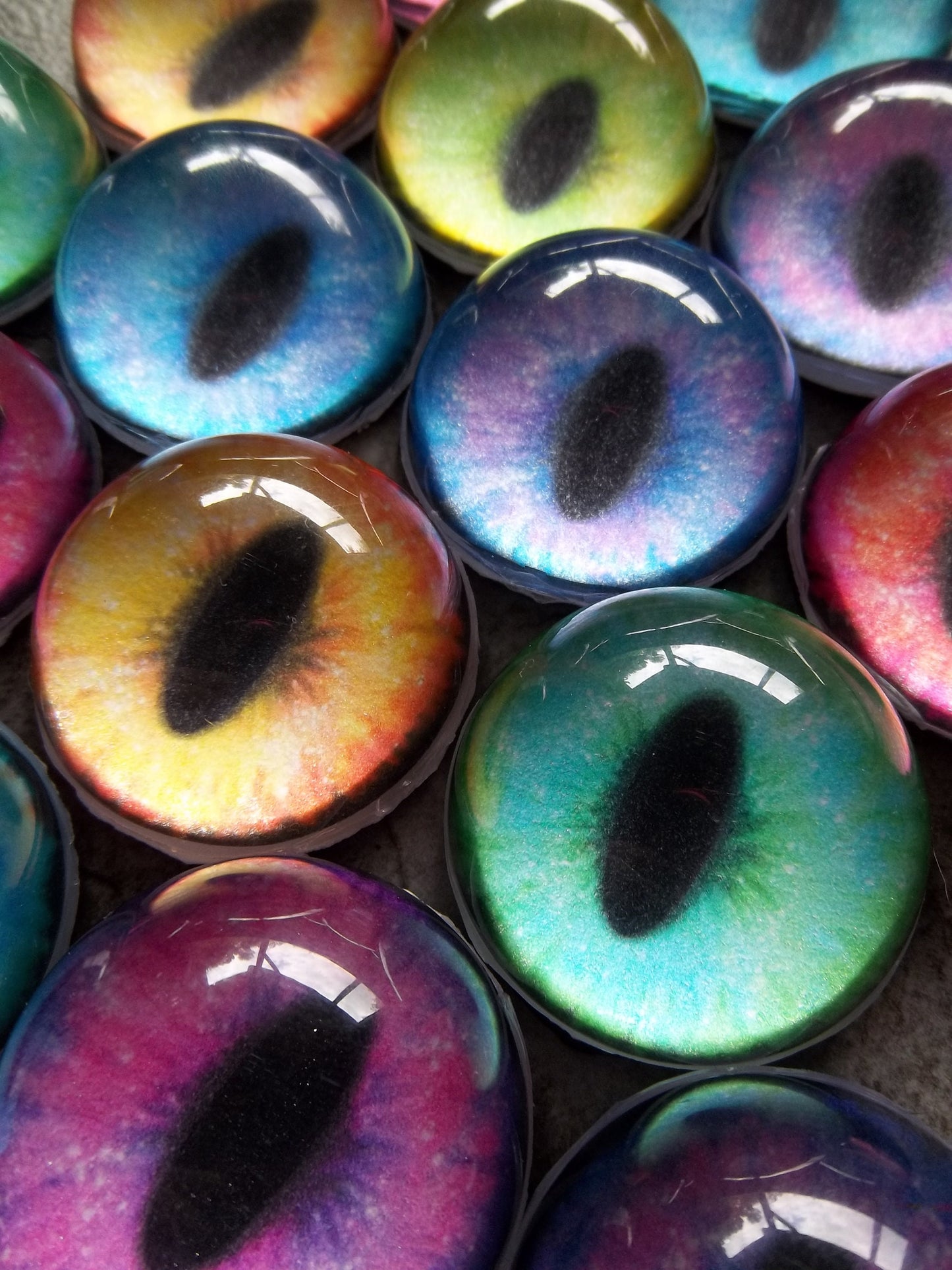 PREMADE - Costume / Fursuit Eyes - Custom - 1.5" - Acrylic 3-D Follow Me Affect Eyes - Can make any design! Galaxy Slit