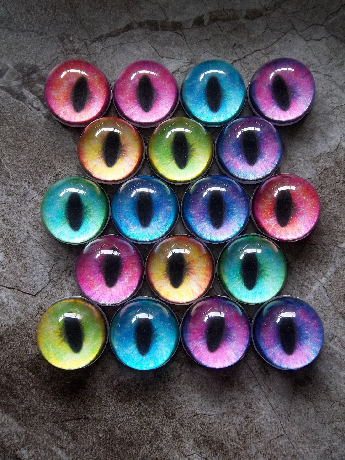 PREMADE - Costume / Fursuit Eyes - Custom - 1.5" - Acrylic 3-D Follow Me Affect Eyes - Can make any design! Galaxy Slit