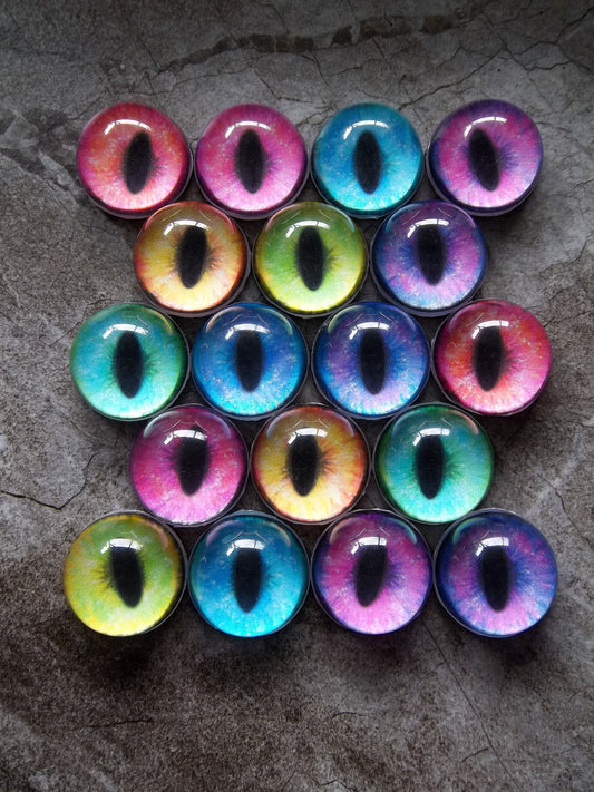 PREMADE - Costume / Fursuit Eyes - Custom - 1.5" - Acrylic 3-D Follow Me Affect Eyes - Can make any design!  Galaxy Slit