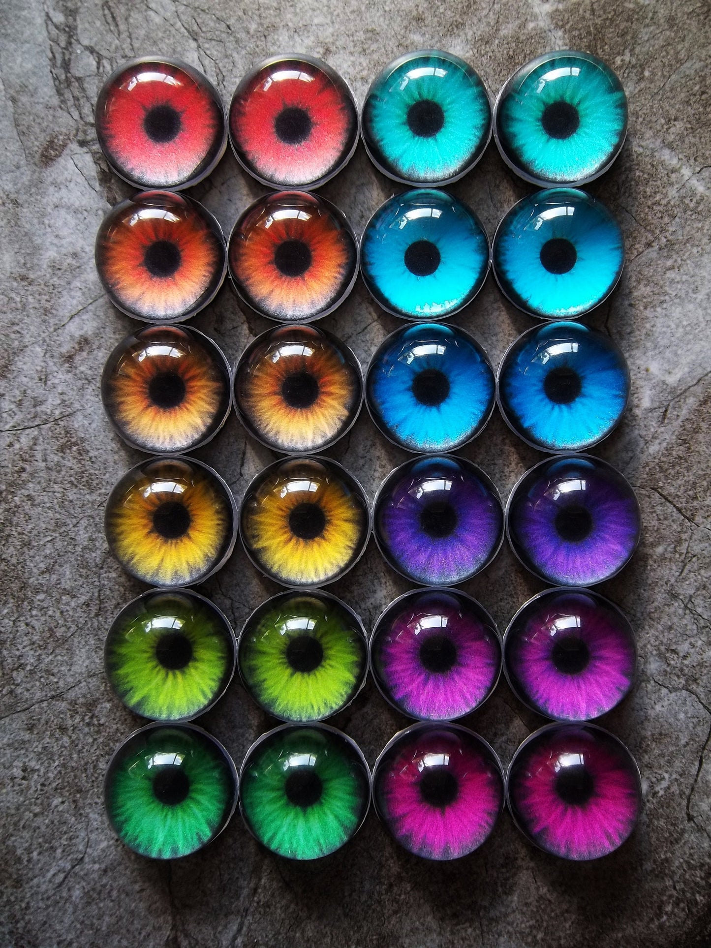 PREMADE - Costume / Fursuit Eyes - Custom - 1" - 1.5" Neon Acrylic 3-D Follow Me Affect Eyes - V2 Neon