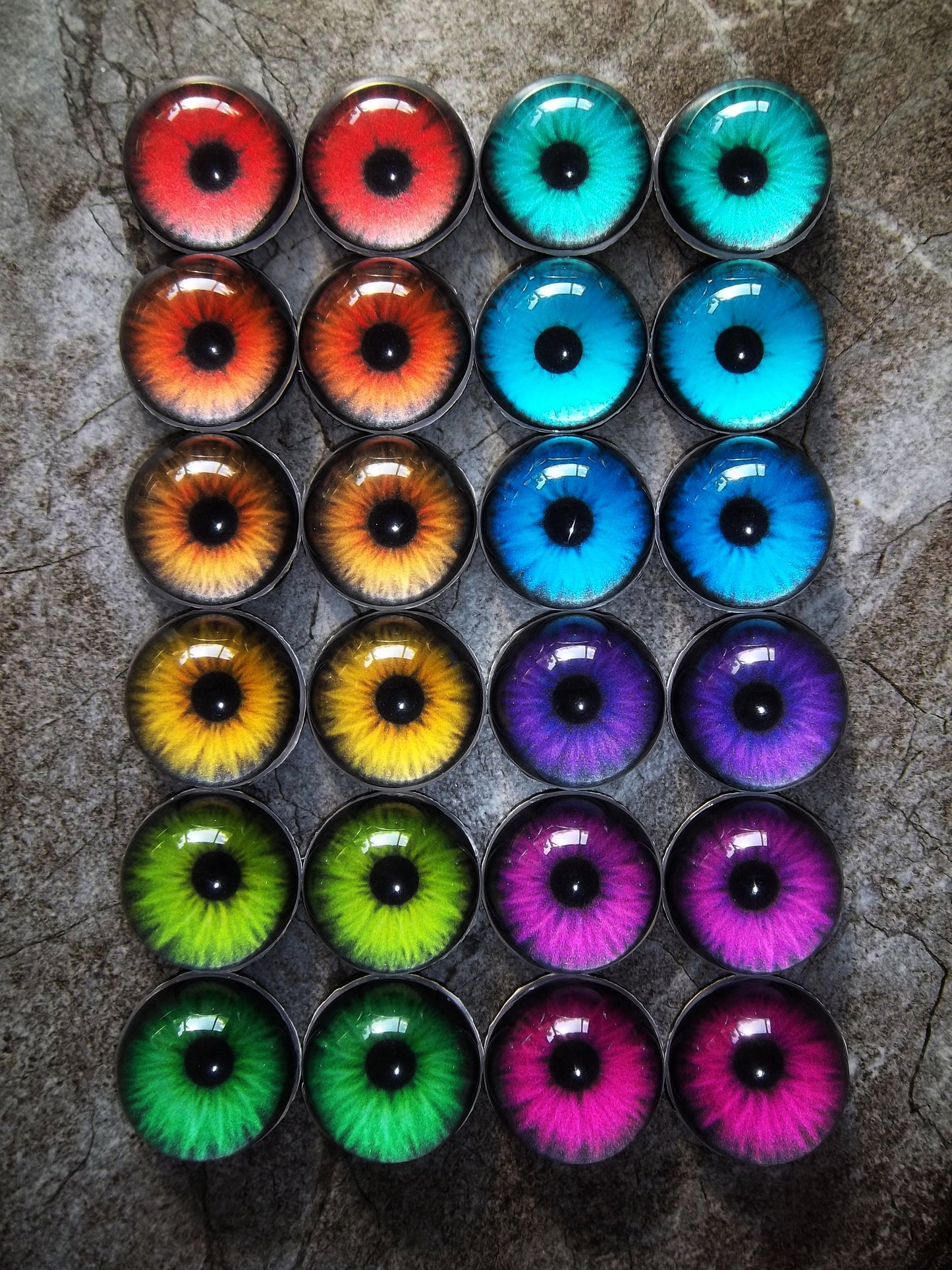 PREMADE - Costume / Fursuit Eyes - Custom - 1" - 1.5" Neon Acrylic 3-D Follow Me Affect Eyes - V2 Neon