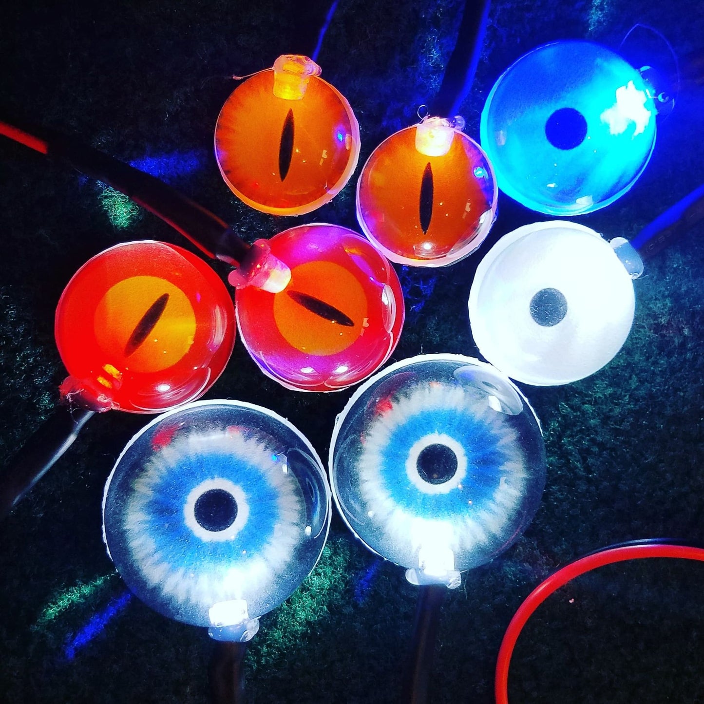 LED Costume / Fursuit Eyes - Custom - .5" - 2" - Acrylic 3-D Follow Me Affect Eyes