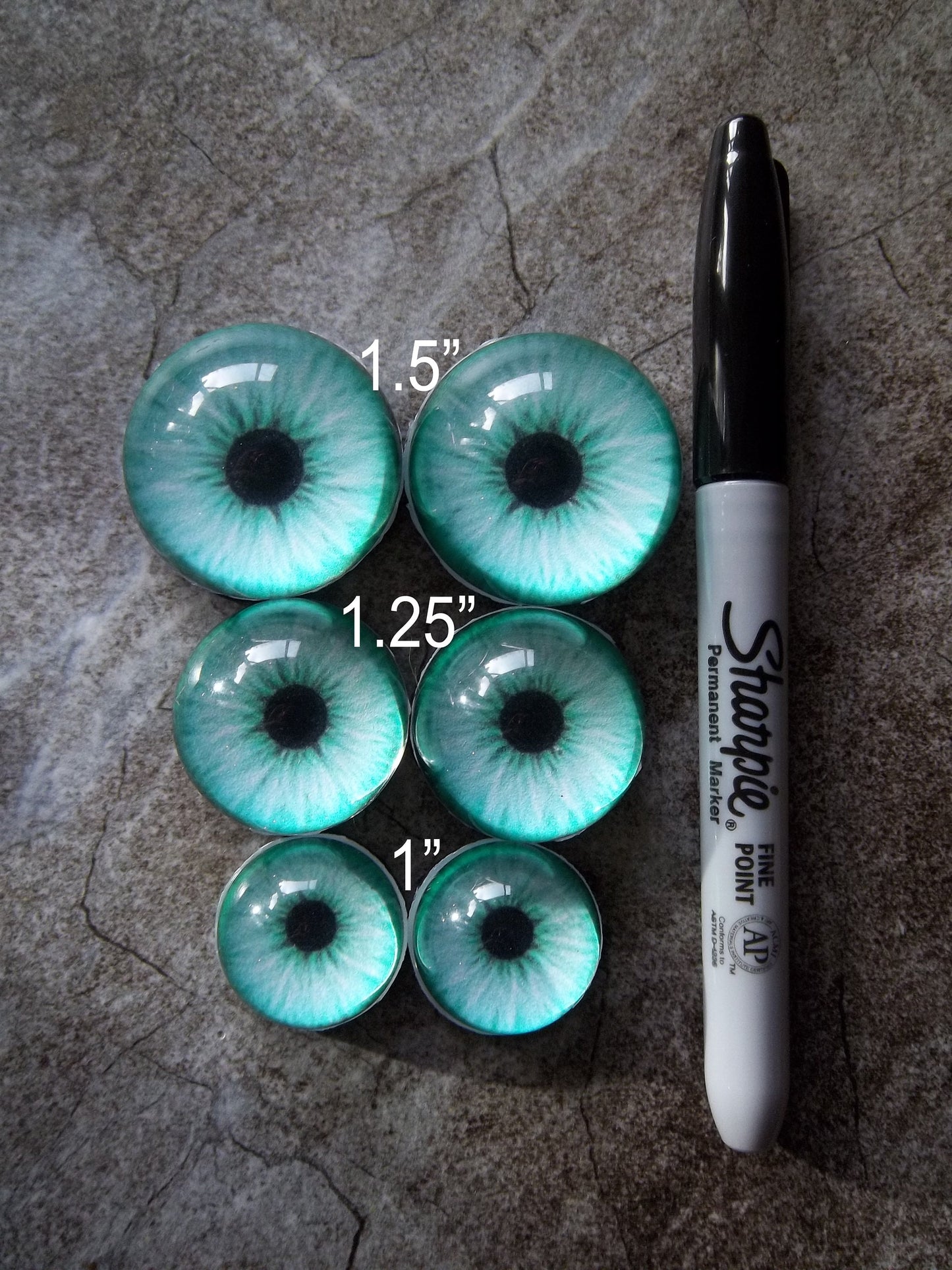 PREMADE - Costume / Fursuit Eyes - Custom - 1" - 1.5" Neon Acrylic 3-D Follow Me Affect Eyes - V2 Neon
