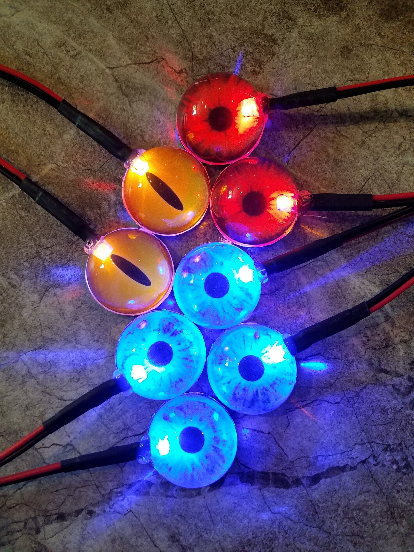 LED Costume / Fursuit Eyes - Custom - .5" - 2" - Acrylic 3-D Follow Me Affect Eyes