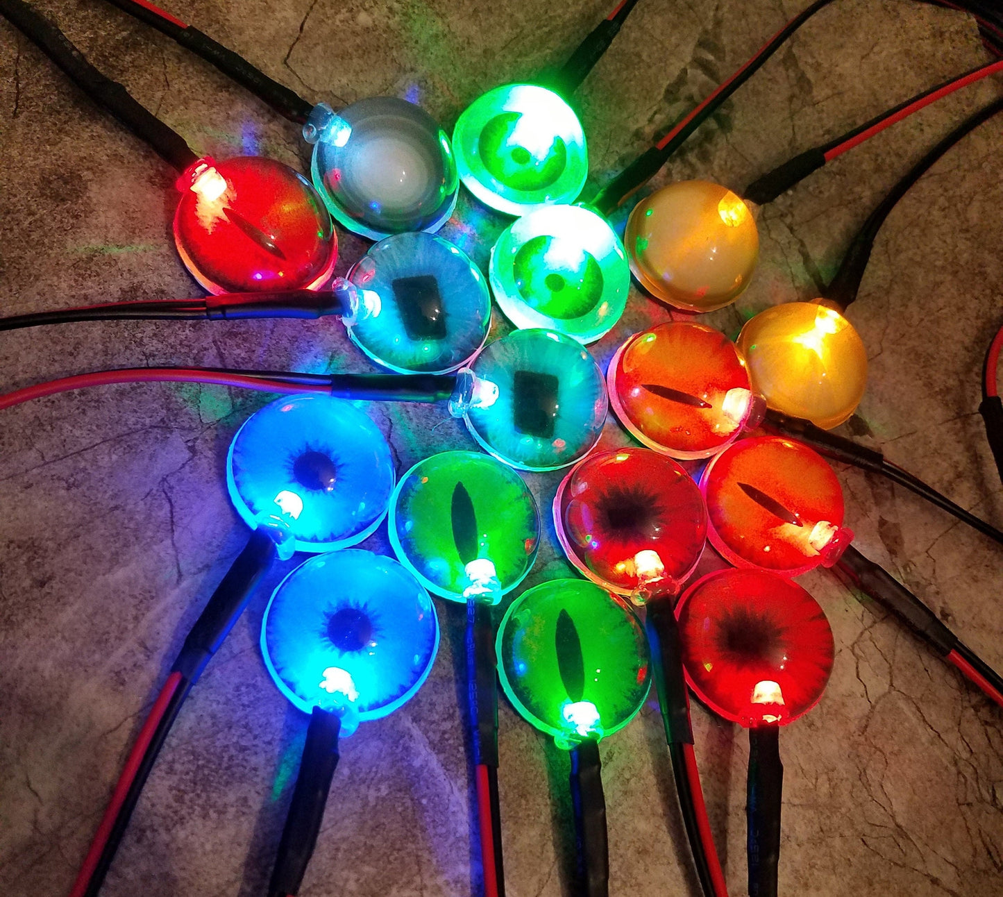 LED Costume / Fursuit Eyes (Power Options!) - Custom - 1.5" - 2" - Acrylic 3-D Follow Me Eyes