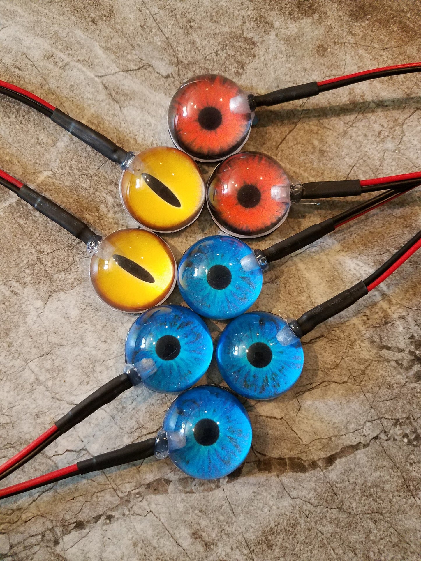 LED Costume / Fursuit Eyes - Custom - .5" - 2" - Acrylic 3-D Follow Me Affect Eyes