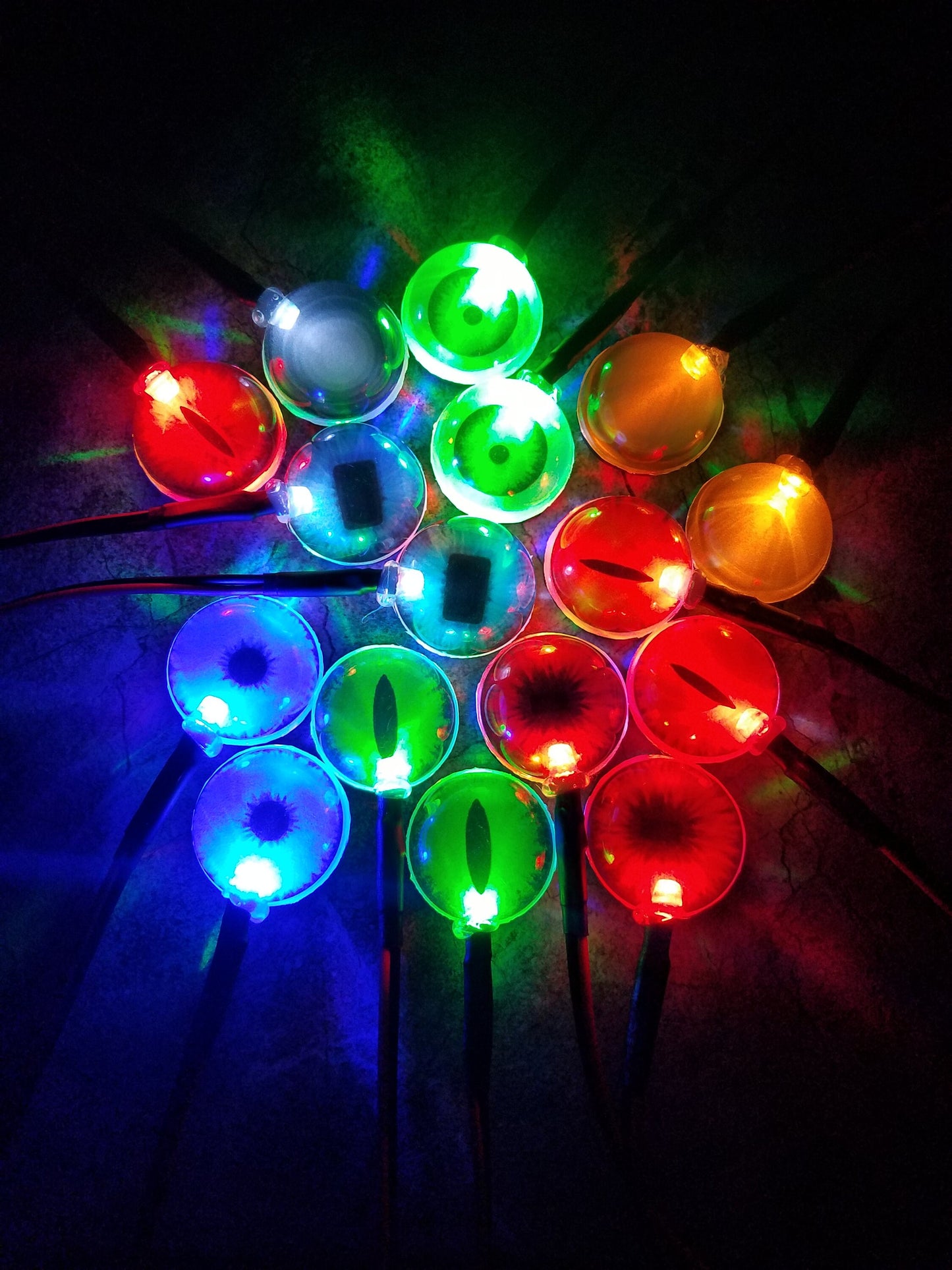 LED Costume / Fursuit Eyes - Custom - .5" - 2" - Acrylic 3-D Follow Me Affect Eyes