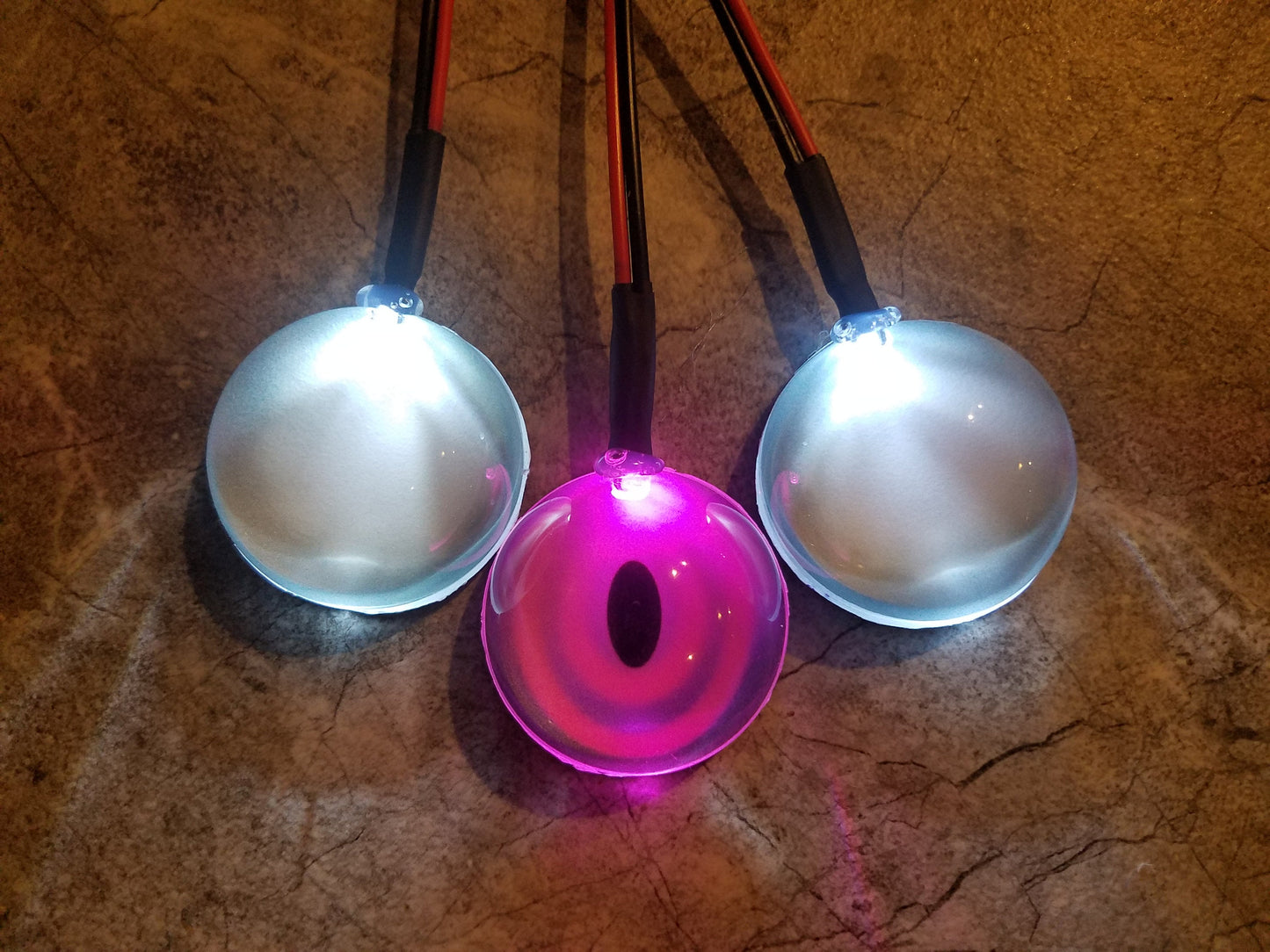 LED Costume / Fursuit Eyes - Custom - .5" - 2" - Acrylic 3-D Follow Me Affect Eyes