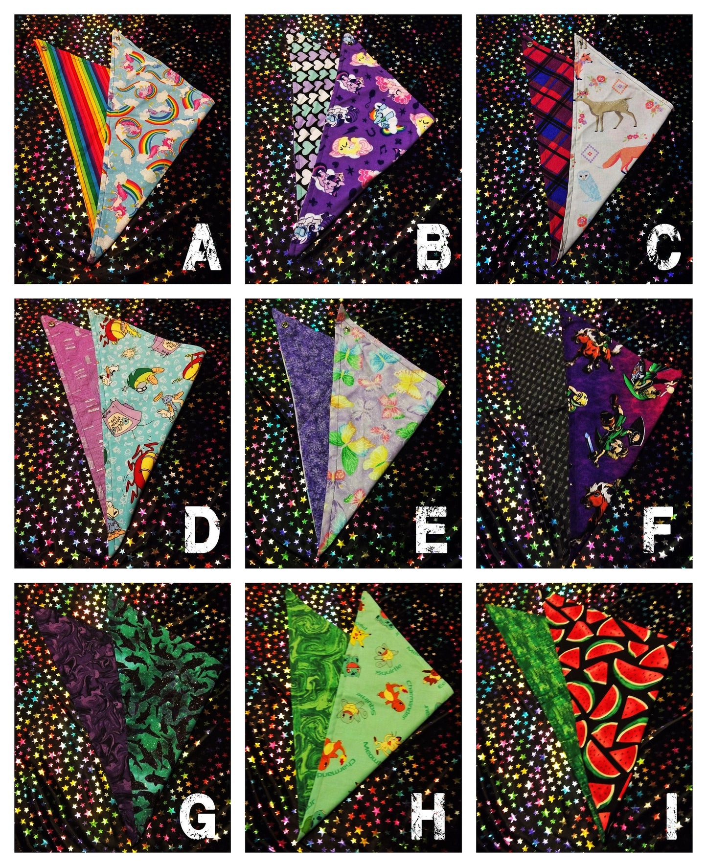 Jumbo Bandana (TONS OF PRINTS!) - Double Sided Fursuit Costume Bandana Bandanna Scarf Accessory