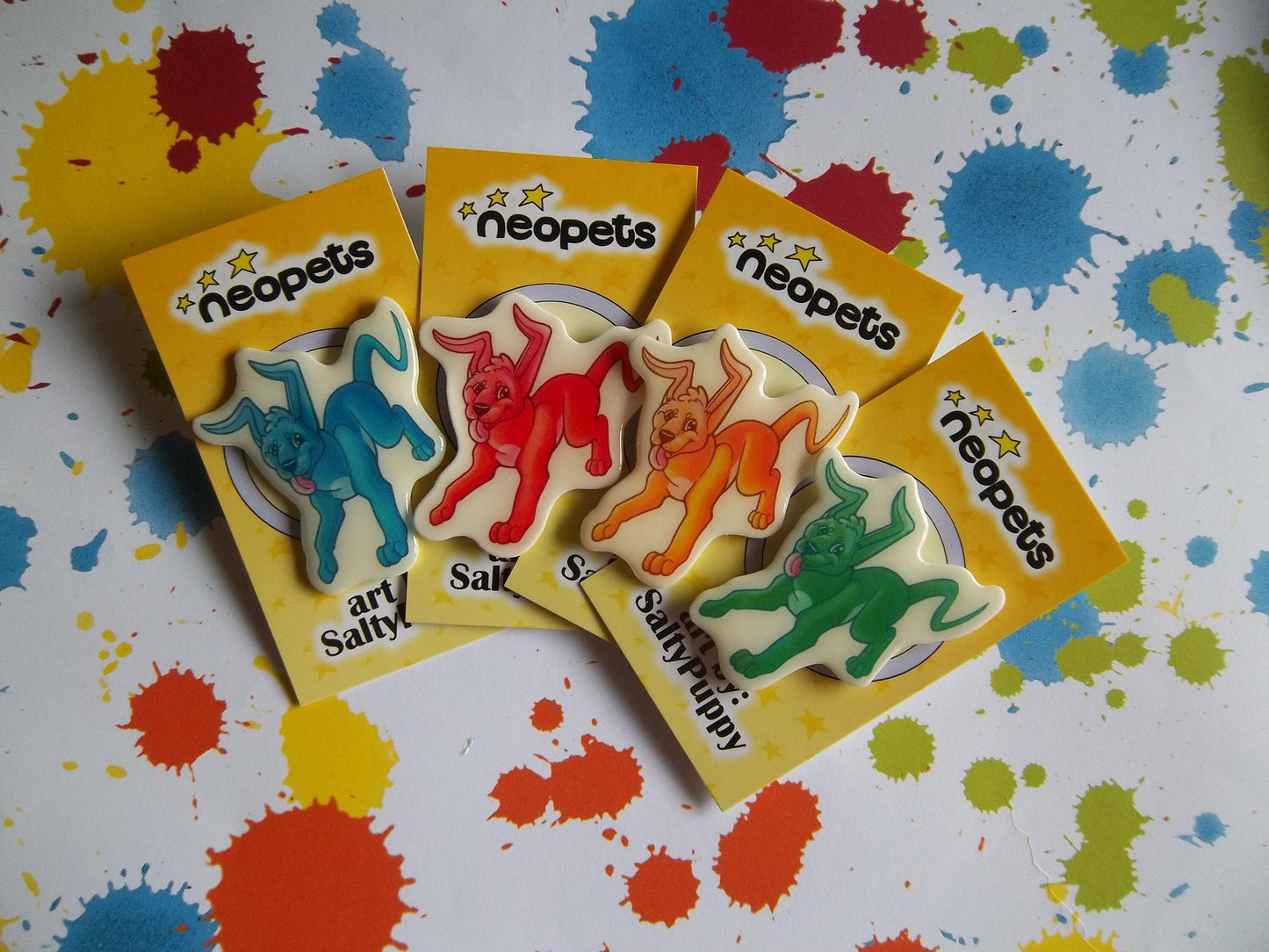 Neopets Gelert Pins (Handmade Plastic Enamels) - More species coming soon!