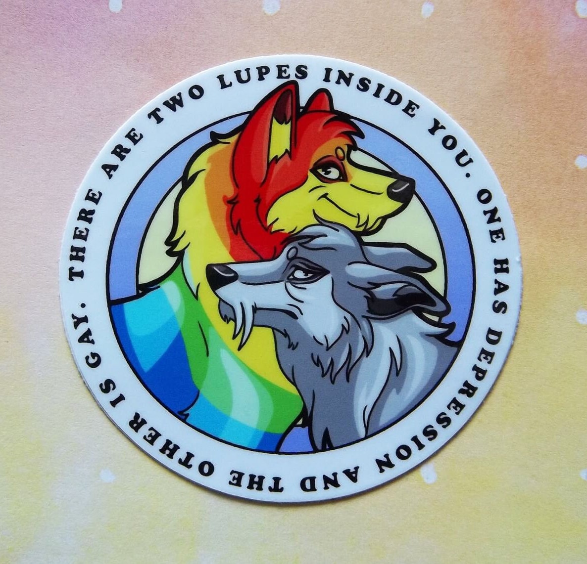 There are two lupes inside you ... Stickers Original Art - 3" Glossy Durable Vinyl