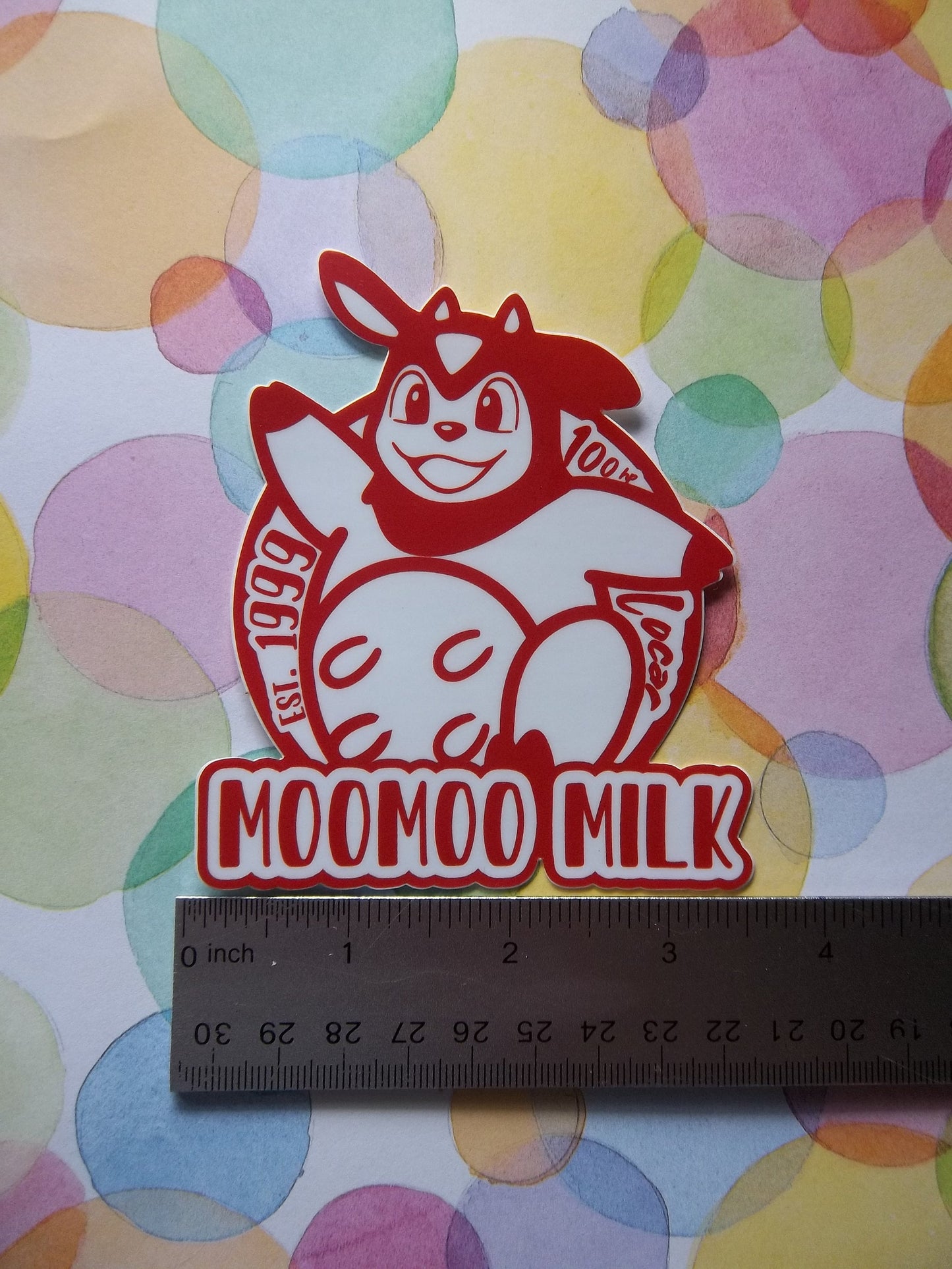 MooMoo Milk Miltank Farms Pokemon Sticker- 3" Matte Durable Vinyl