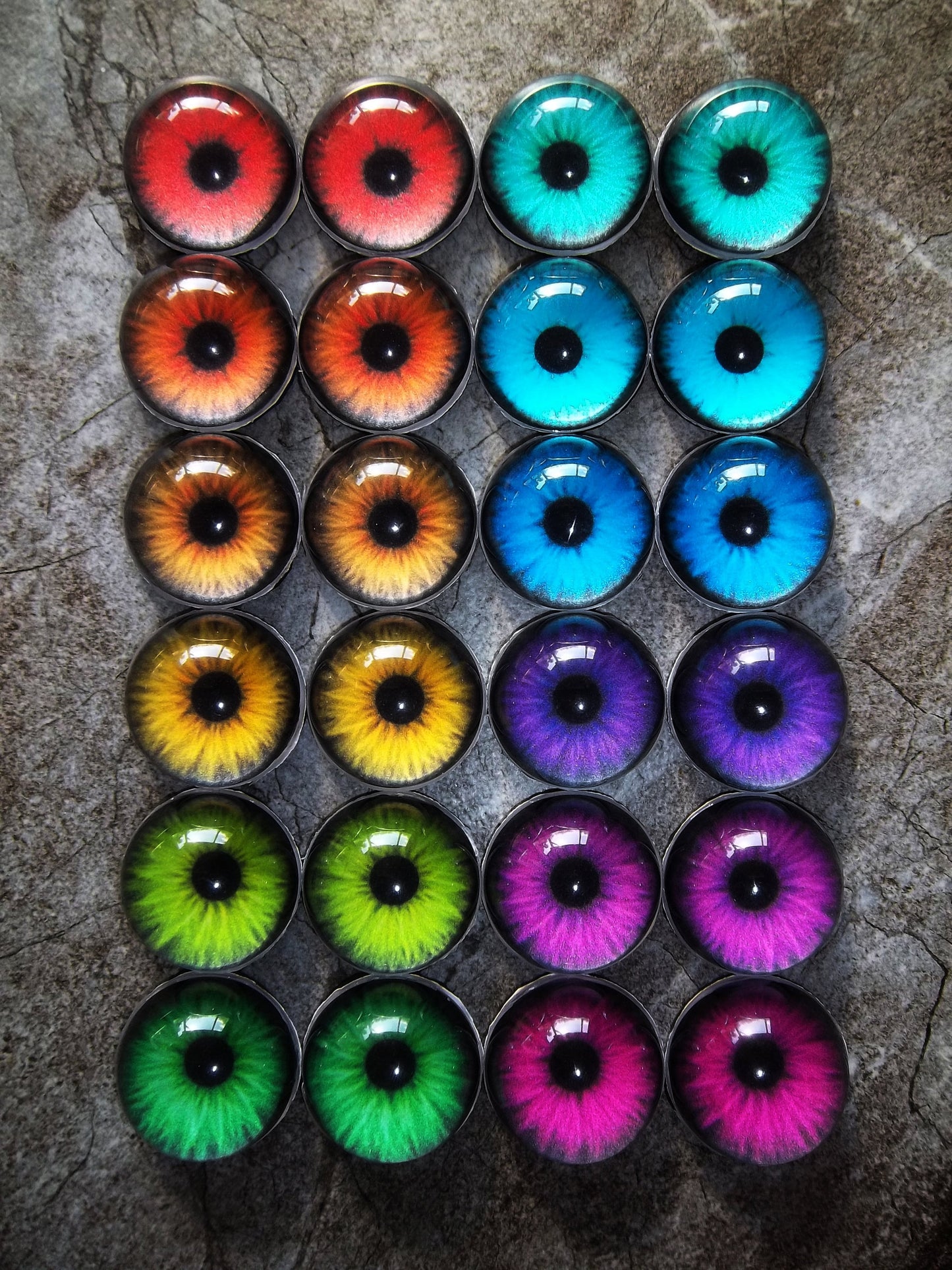 PREMADE - Costume / Fursuit Eyes - Custom - 1" - 1.5" Neon Acrylic 3-D Follow Me Affect Eyes - V2 Neon
