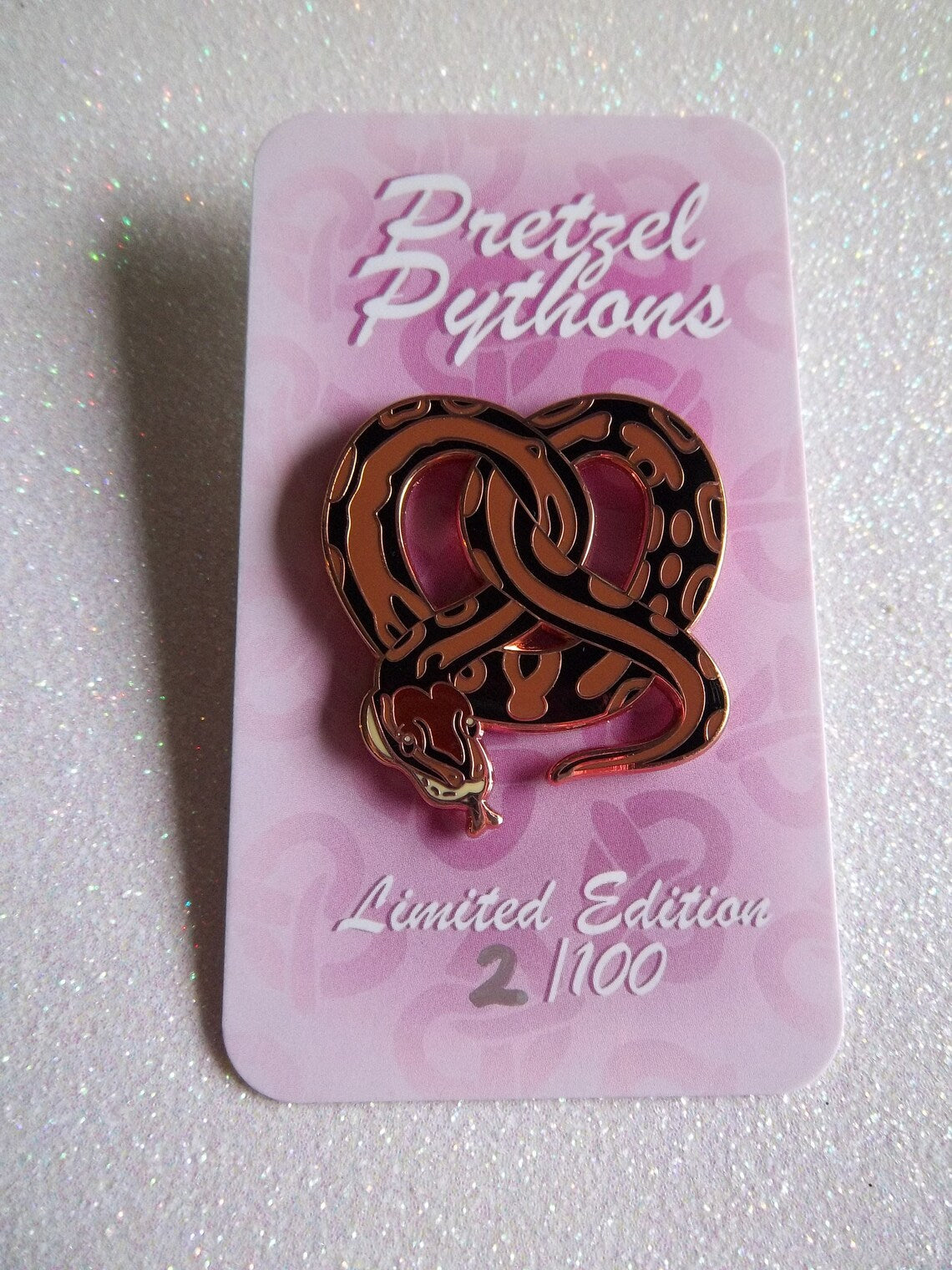 Pretzel Pythons Enamel Pin