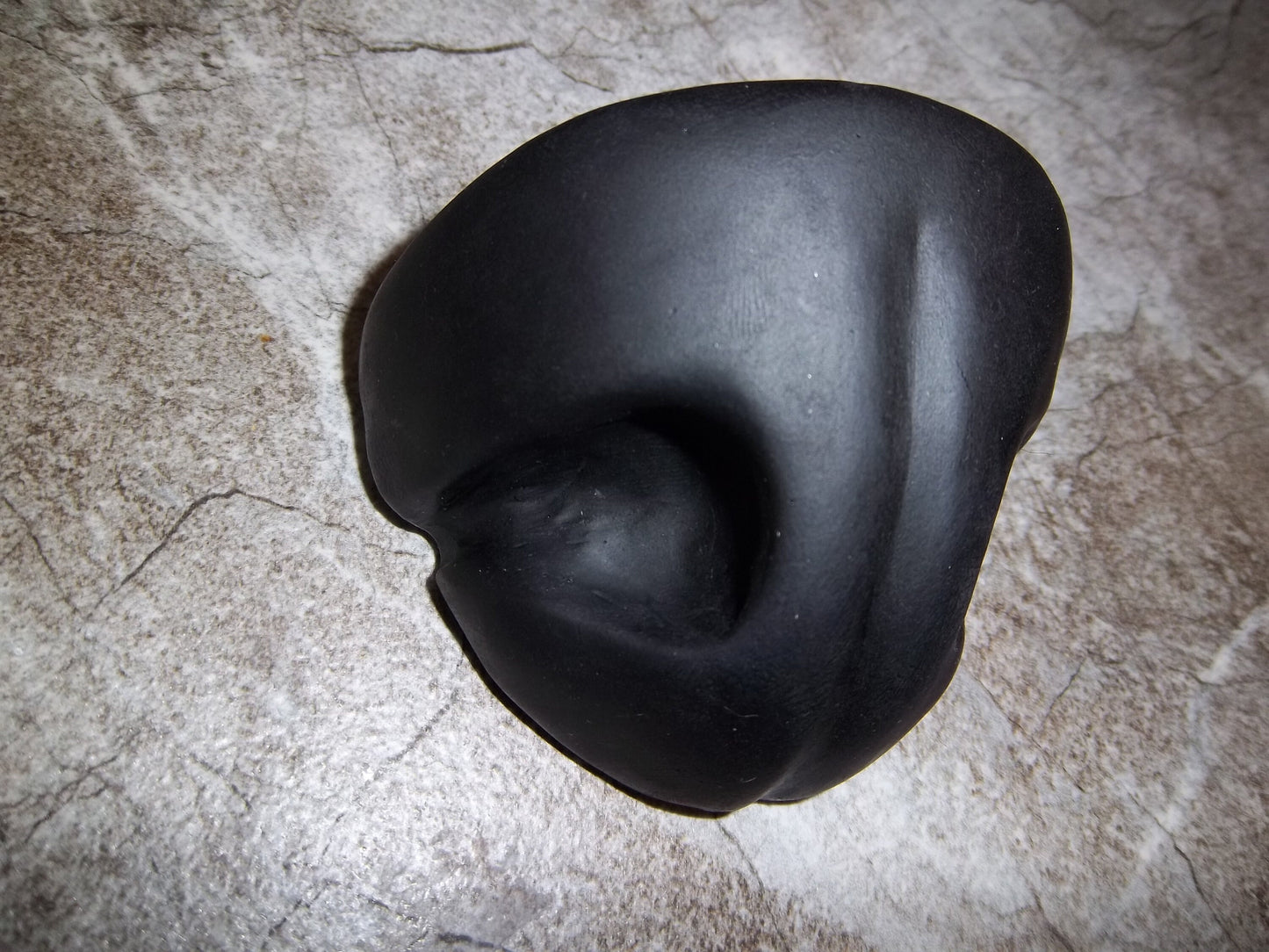 Resin Toony Canine Nose PREMADE READY to SHIP! - Black / White Mix  Fursuit Head Part Hand Cast Hollow K9 Large Prop Cosplay Halloween