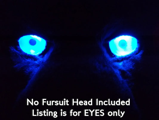 LED Costume / Fursuit Eyes (AA Pack) - Custom - 1.5" - 2" - Acrylic 3-D Follow Me Eyes