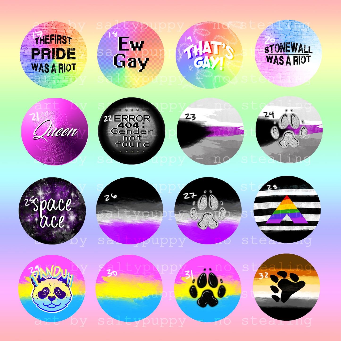 2.25 " LGBTQIAP+ Buttons - Pronouns, Flags,  Pride, and MANY MORE!