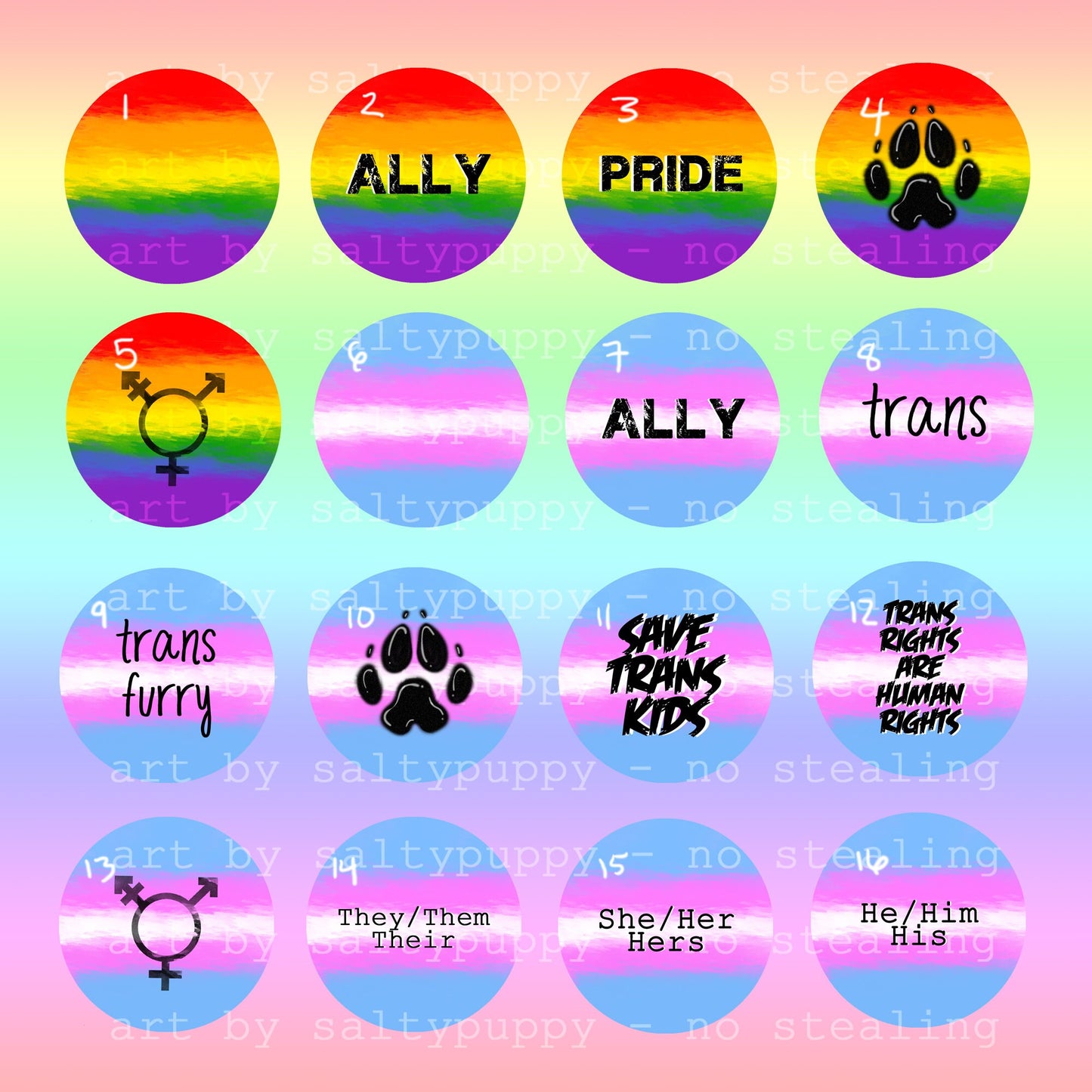 2.25 " LGBTQIAP+ Buttons - Pronouns, Flags,  Pride, and MANY MORE!