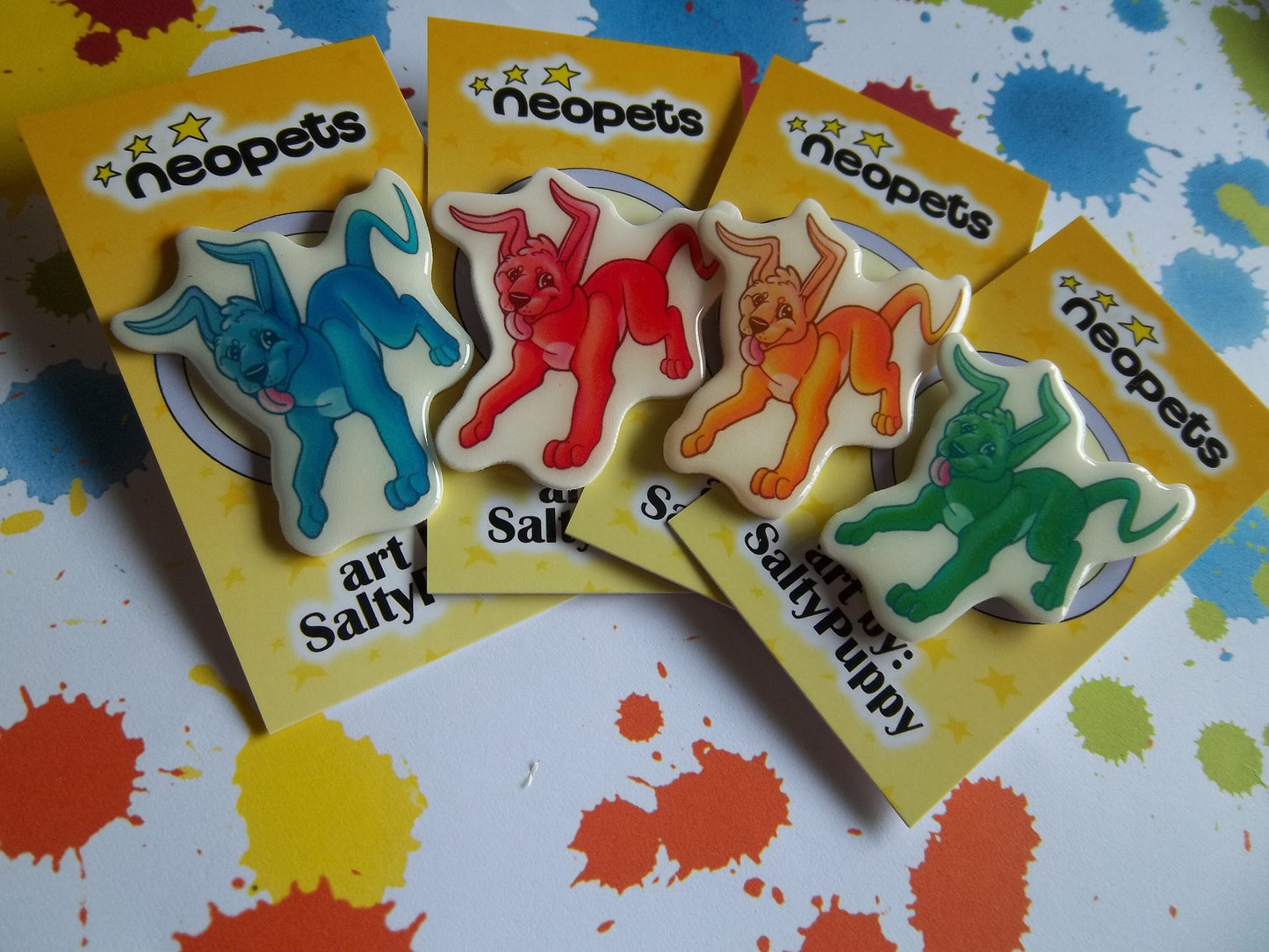 Neopets Gelert Pins (Handmade Plastic Enamels) - More species coming soon!