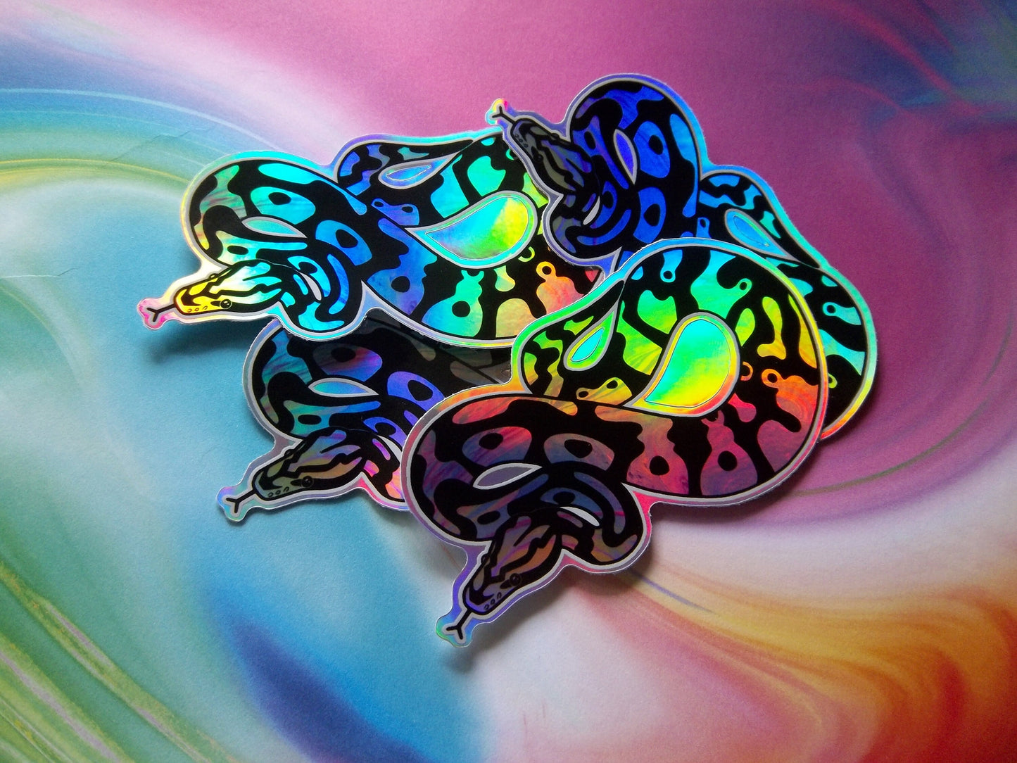 Ball Python Snake Sticker - 3" Holo Vinyl