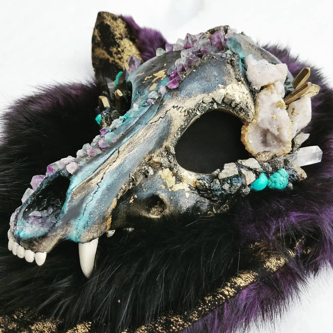 Crystal Canine Half Mask (OOAK)
